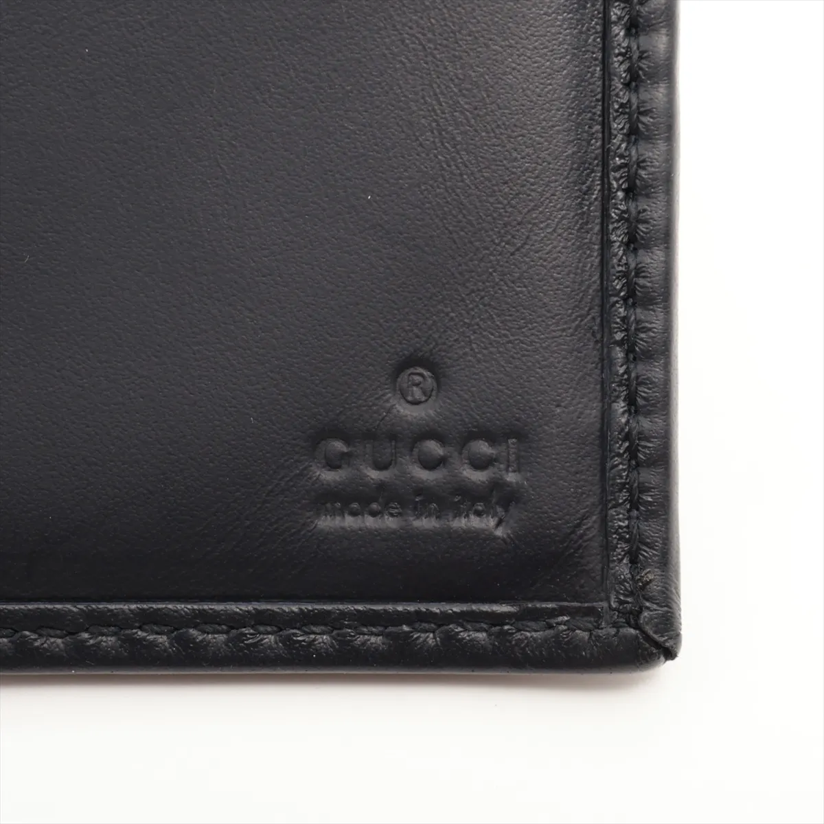 Guccissima Leather Compact Wallet, Navy, 225826 — view 6
