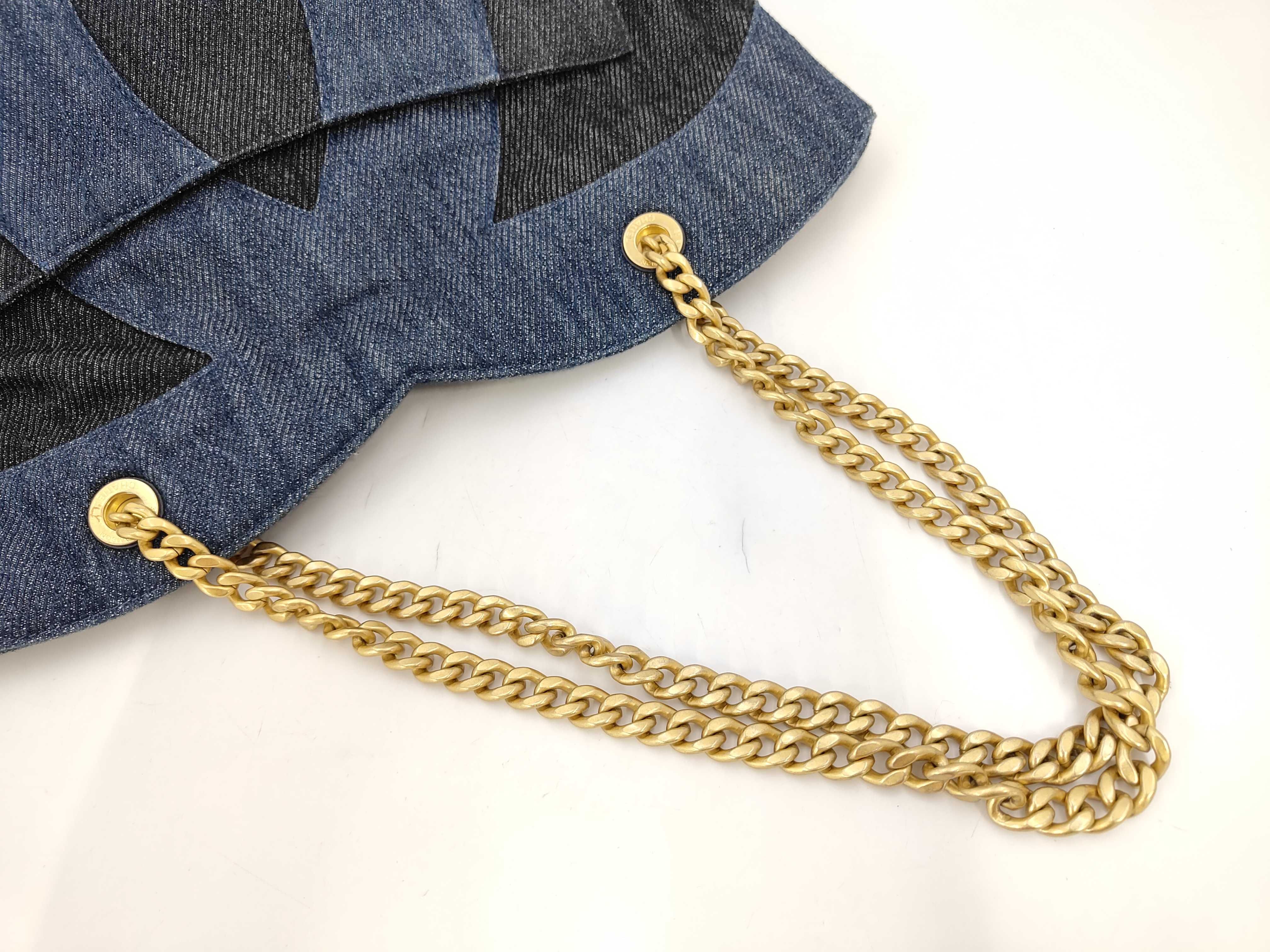 Chain Denim Tote Bag — view 5