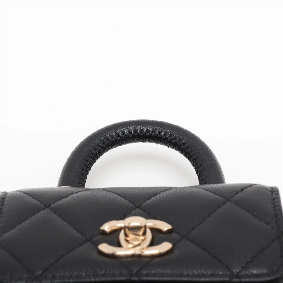 Coco Handle Micro Caviar Skin 2-Way Shoulder Bag, Black with Gold Hardware, GN0XACHE, Random Serial Number AP4245 — view 6