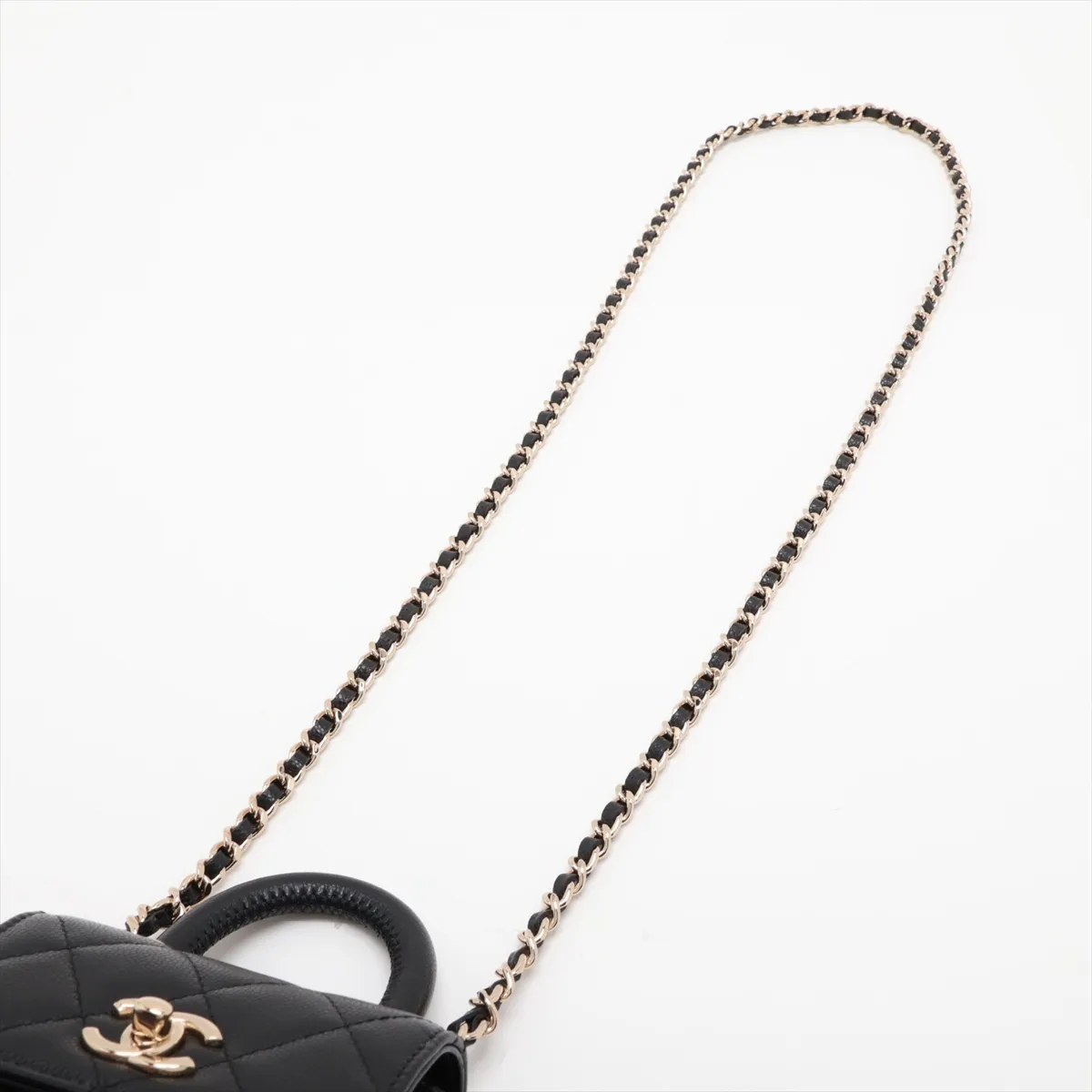Coco Handle Micro Caviar Skin 2-Way Shoulder Bag, Black with Gold Hardware, GN0XACHE, Random Serial Number AP4245 — view 7