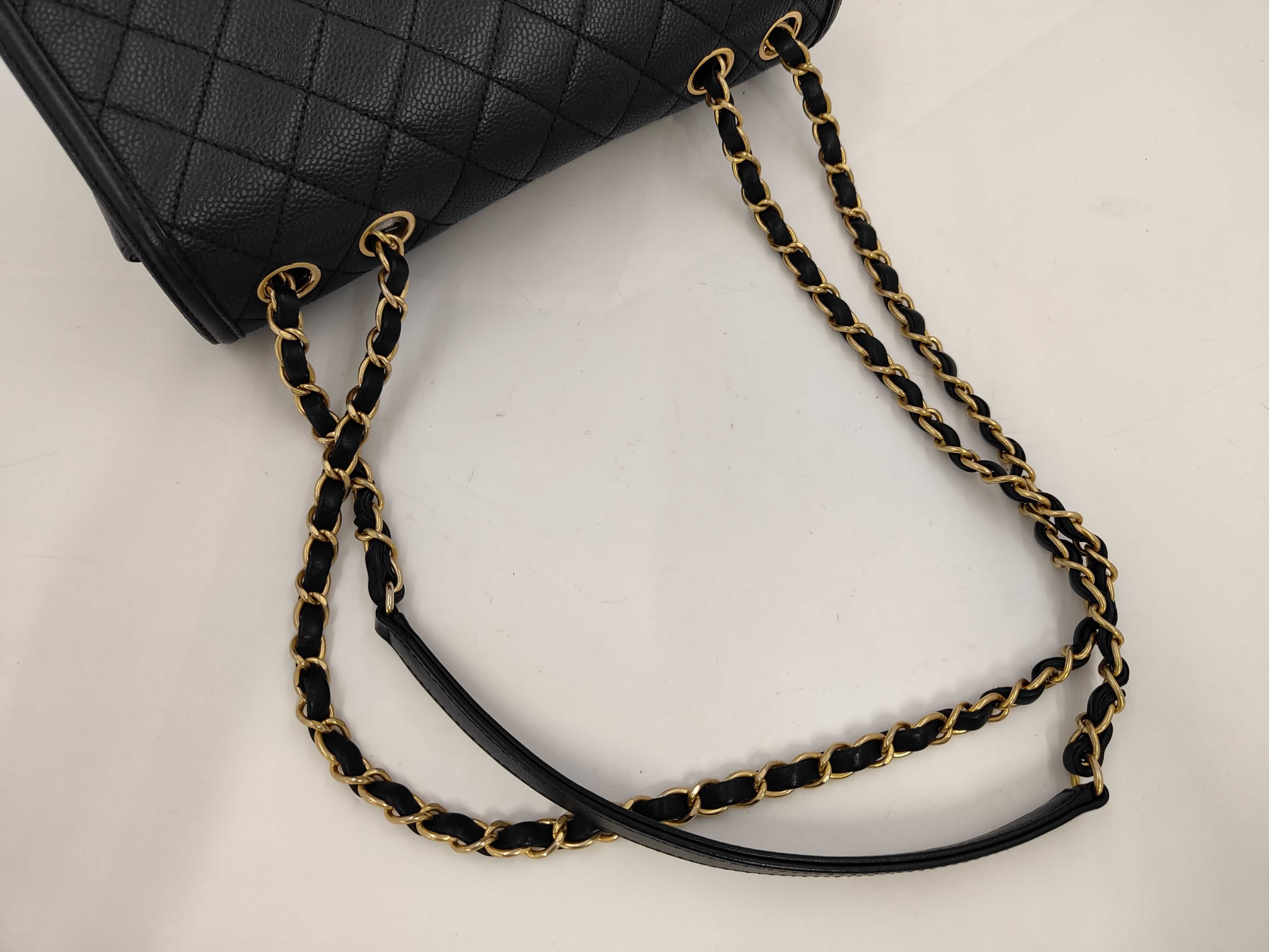 Caviar Skin Black CC Filigree Shoulder Bag — view 3