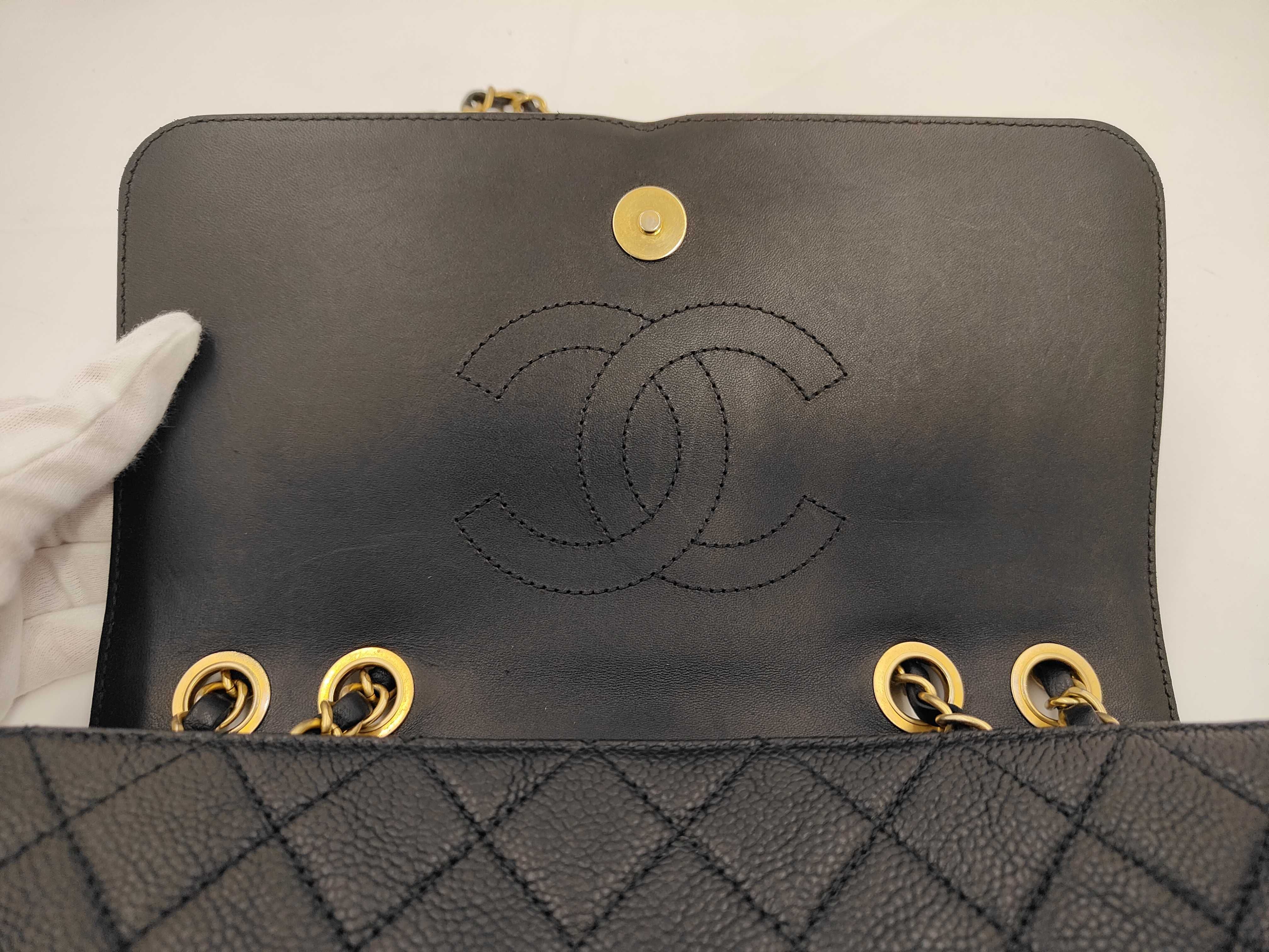 Caviar Skin Black CC Filigree Shoulder Bag — view 8