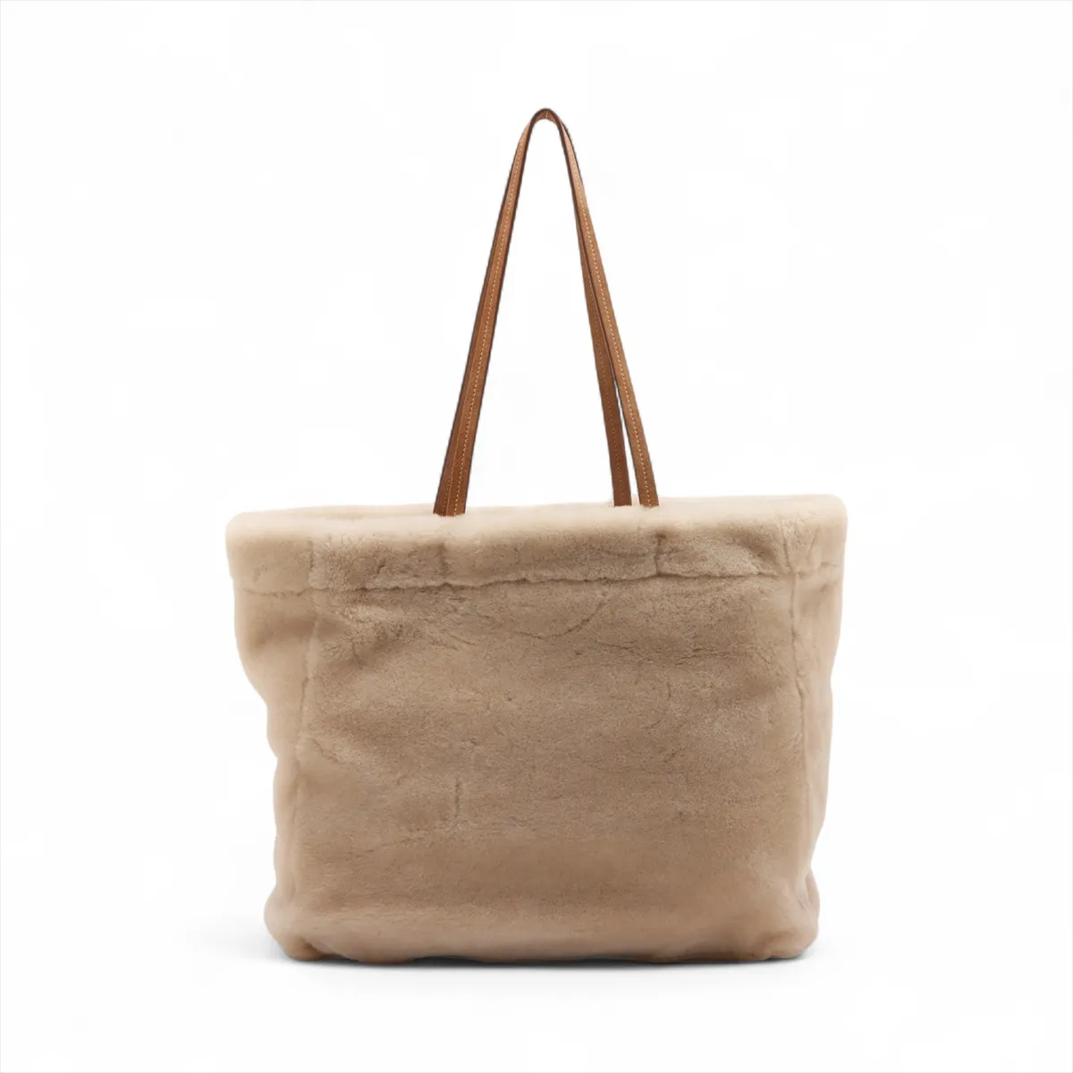 shearling x suede tote bag beige 1BG597 — view 2