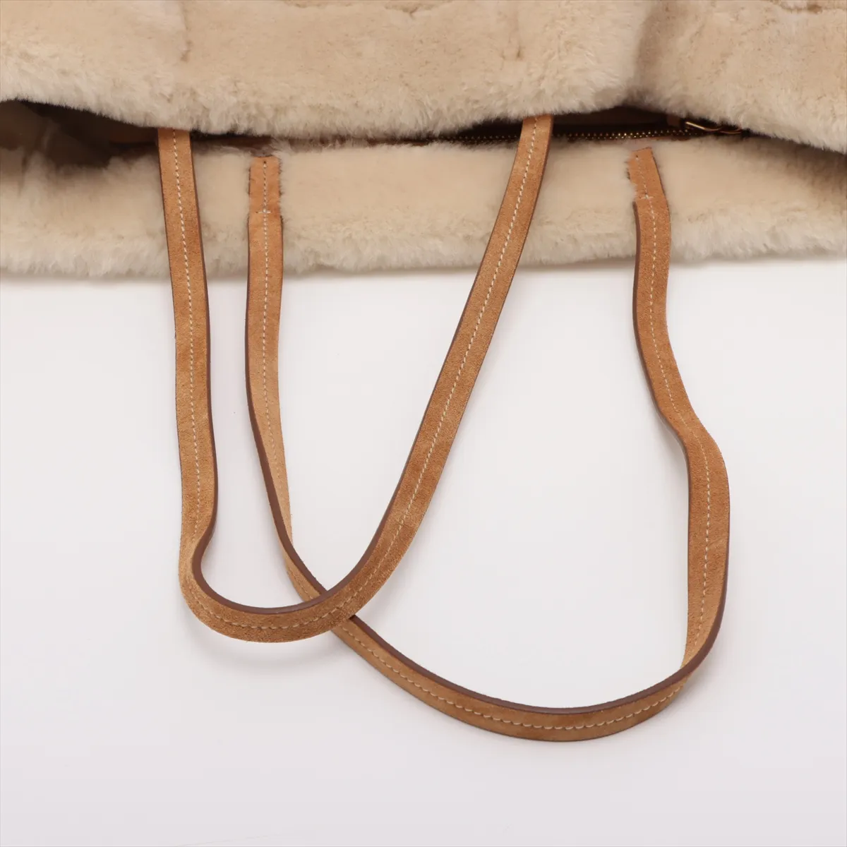 shearling x suede tote bag beige 1BG597 — view 5