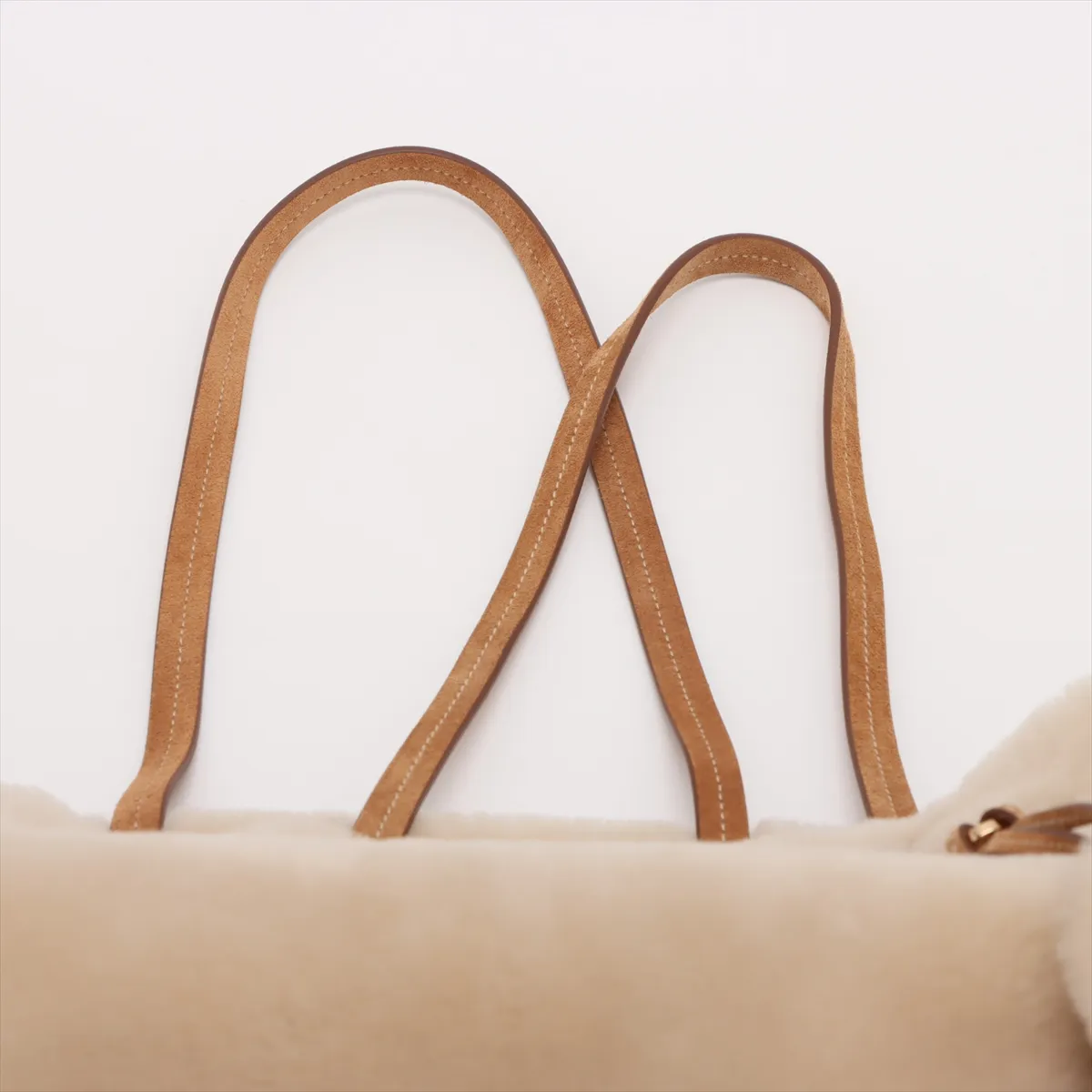 shearling x suede tote bag beige 1BG597 — view 6