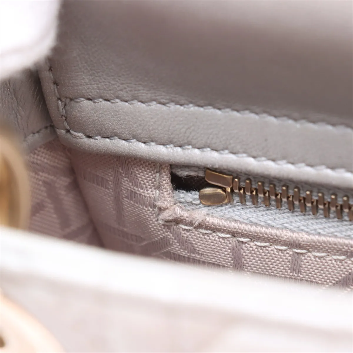 Cannage Lady Dior Mini Leather 2-Way Handbag, Silver — view 12