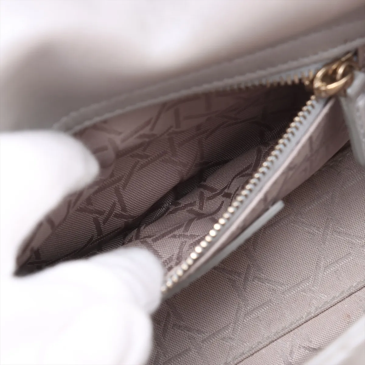 Cannage Lady Dior Mini Leather 2-Way Handbag, Silver — view 9
