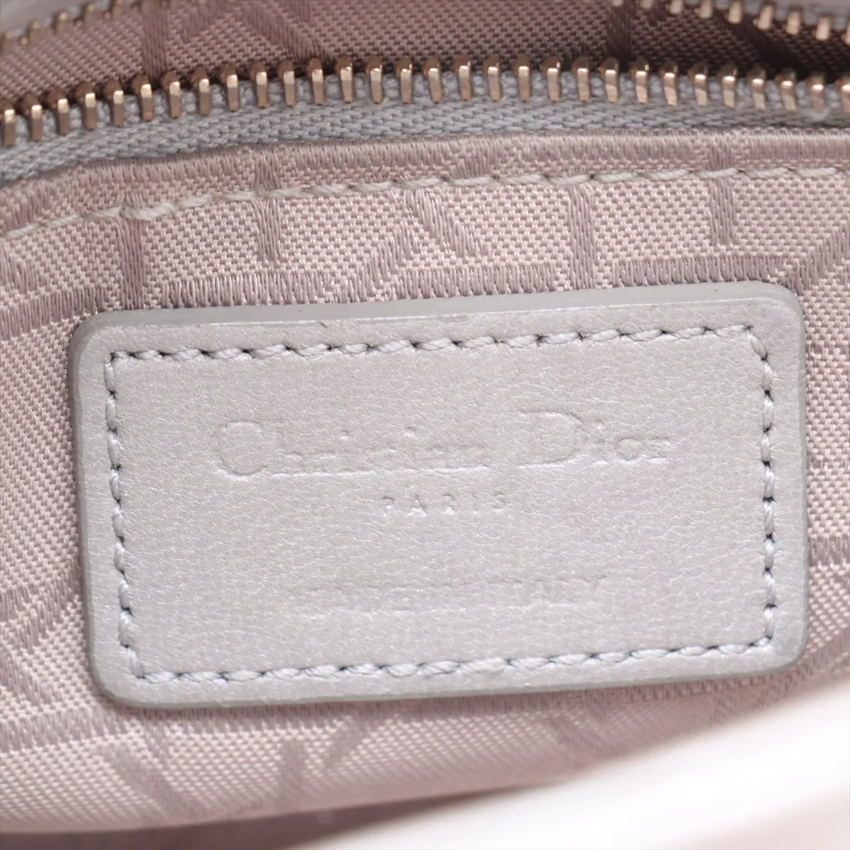 Cannage Lady Dior Mini Leather 2-Way Handbag, Silver — view 10