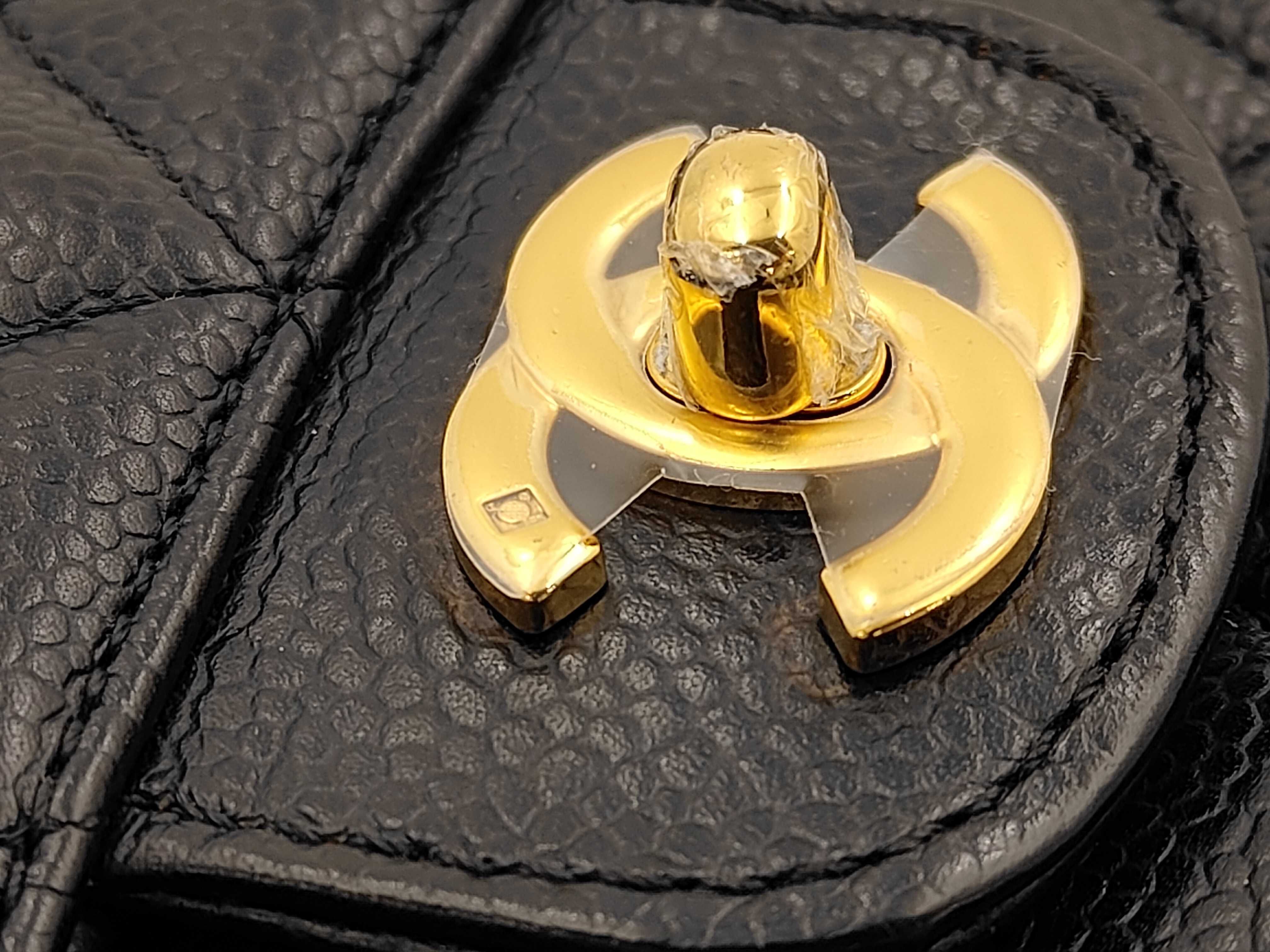 Matelassé Caviar Skin Double Flap Chain Shoulder Bag — view 15