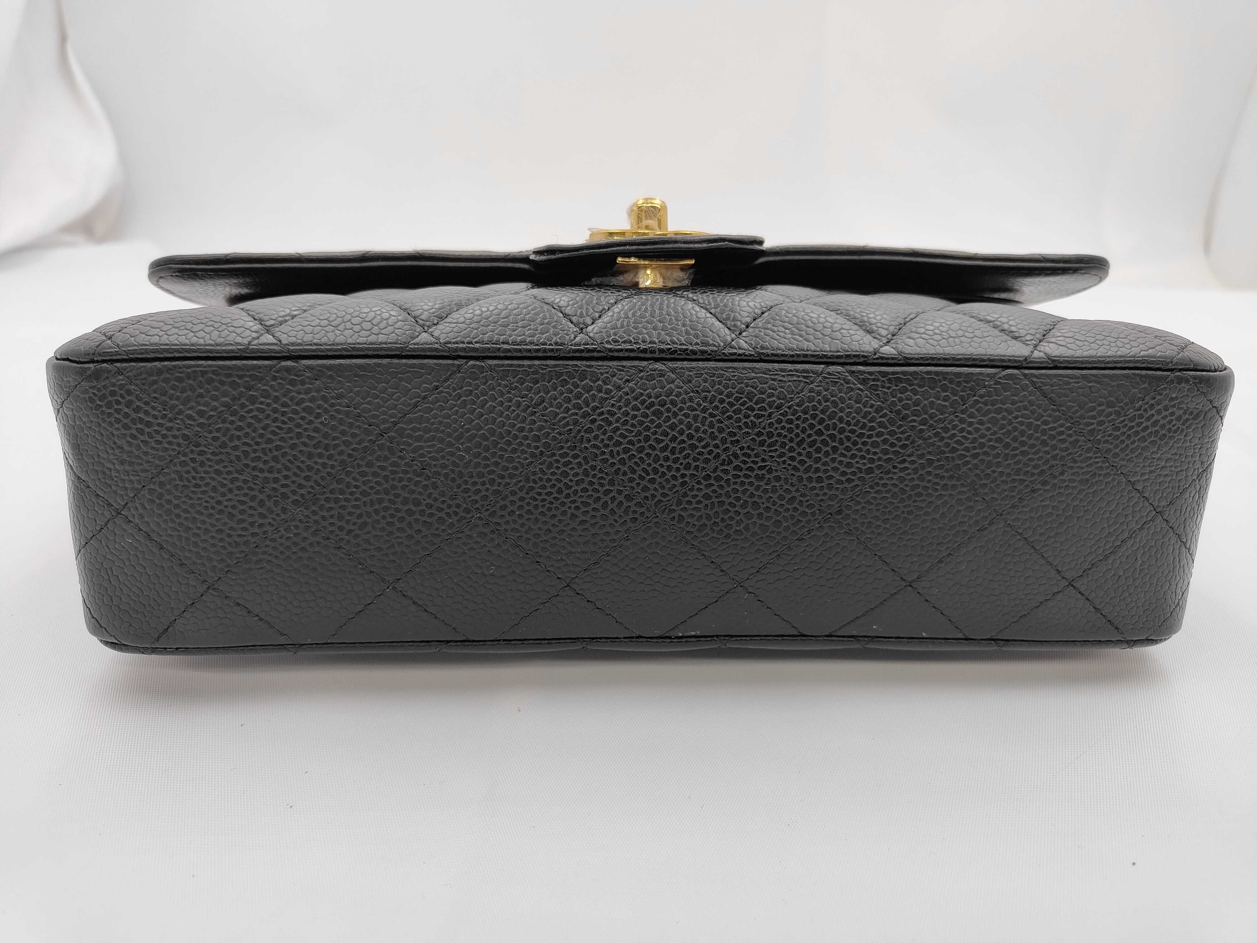 Matelassé Caviar Skin Double Flap Chain Shoulder Bag — view 5