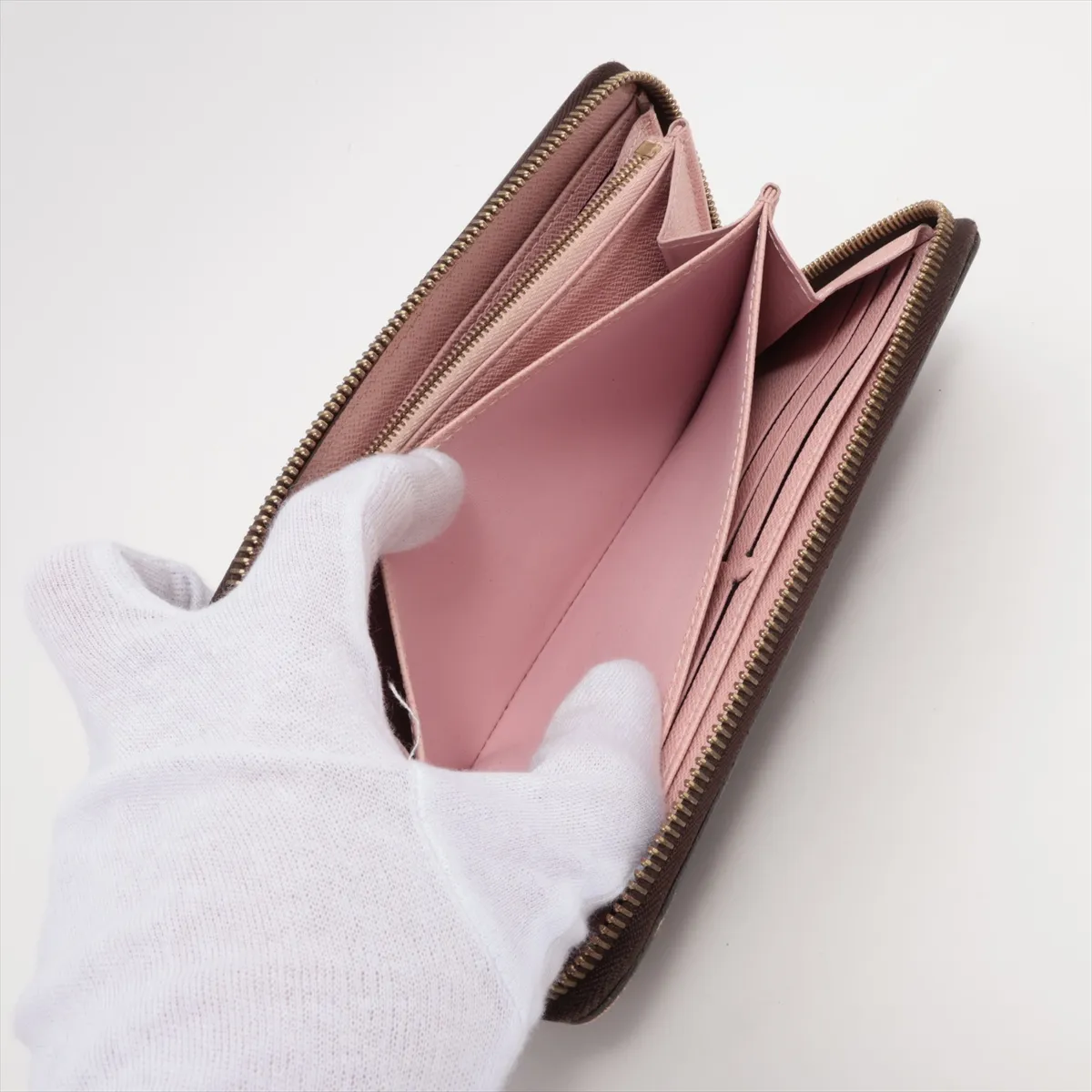 Monogram Zippy Wallet M41894 UB0177 Rose Ballerine Round Zip Wallet — view 7