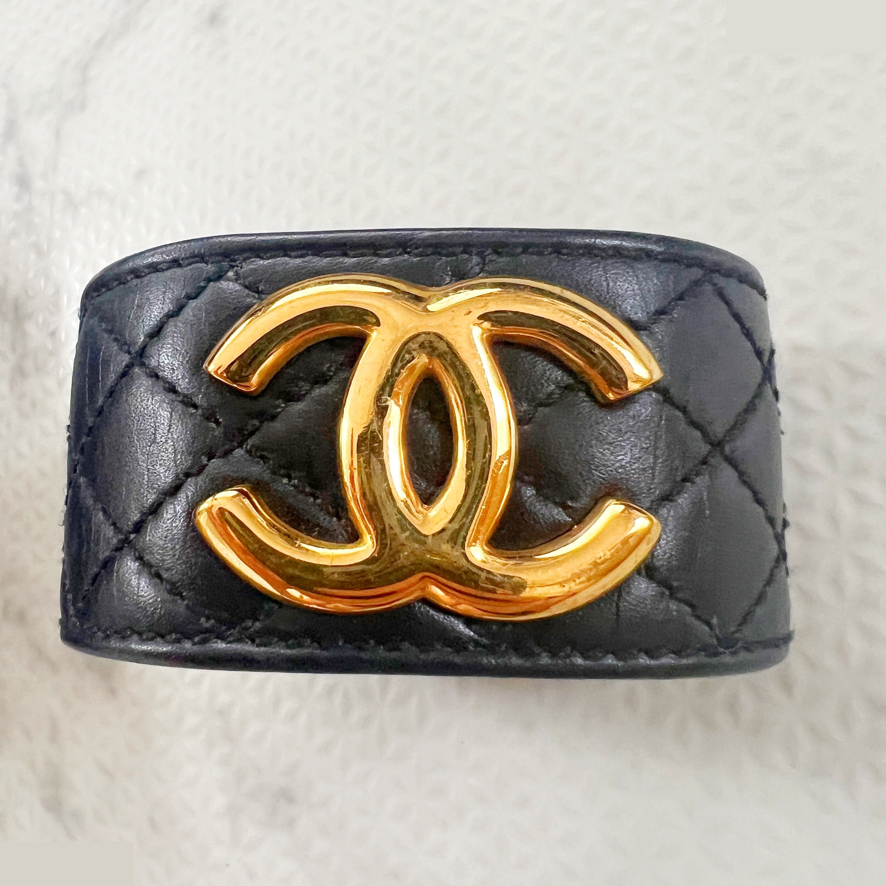 Matelassé Coco Mark Leather Bracelet, Wrist Circumference Approx. 16cm — view 2