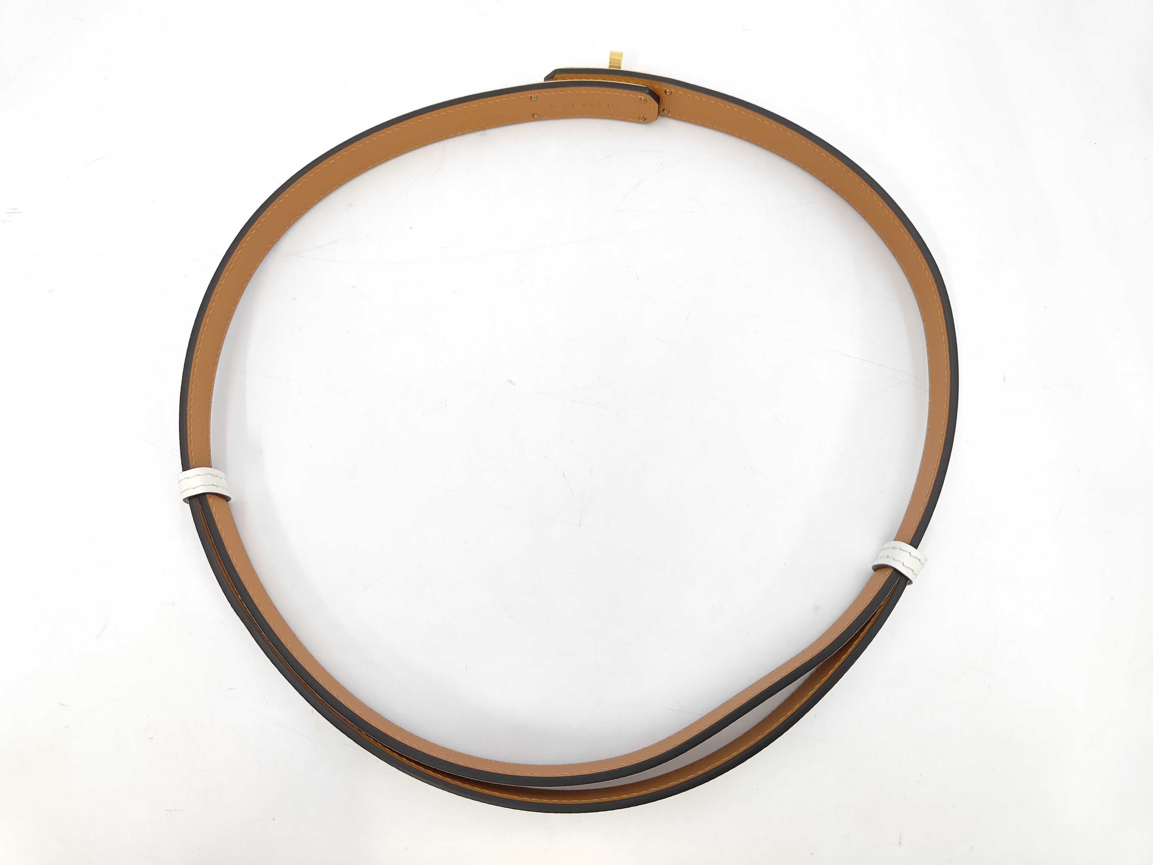 Kelly Belt, White, Gold Hardware, K Stamp — view 3