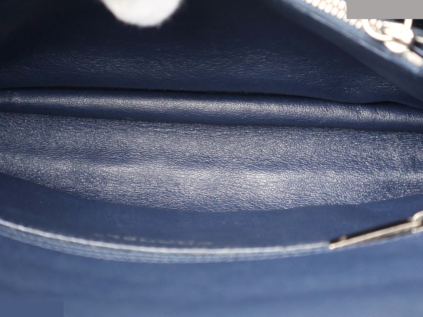Caviar Skin Coco Handle 2-Way Chain Shoulder Bag, Navy — view 12