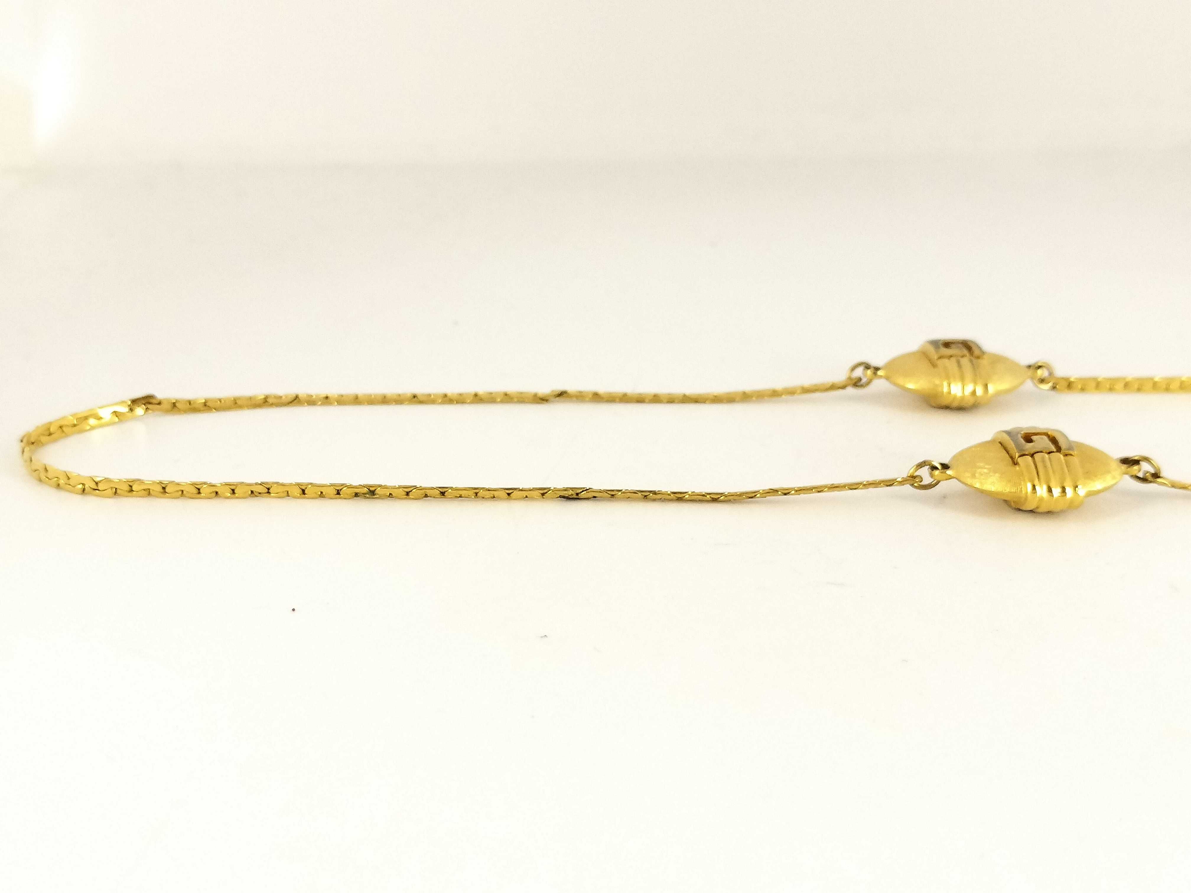 Oval G Logo Vintage Gold Long Necklace — view 3