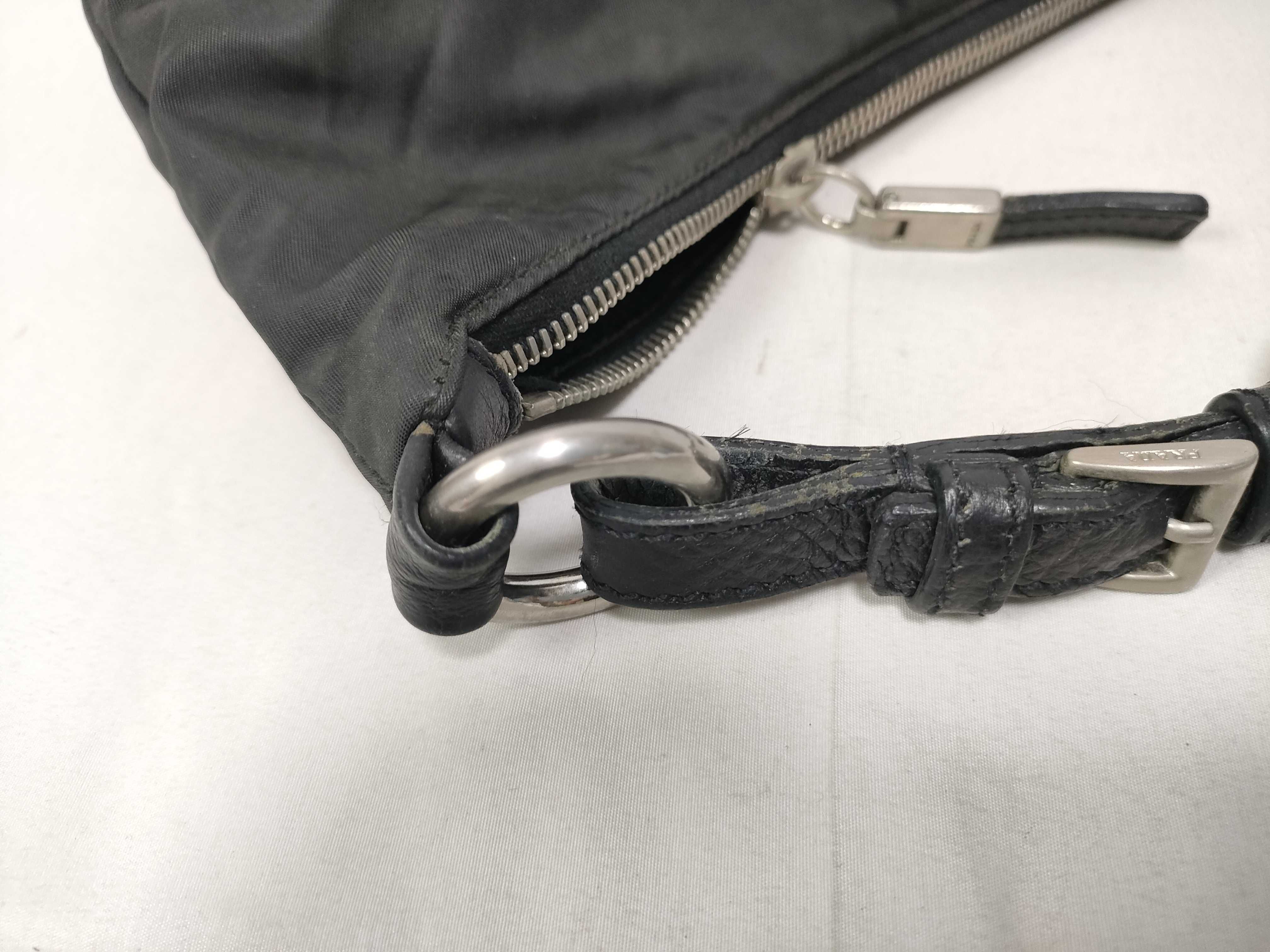 Shoulder Bag, One-Shoulder Bag, Triangle Logo, Black Shoulder Bag — view 11