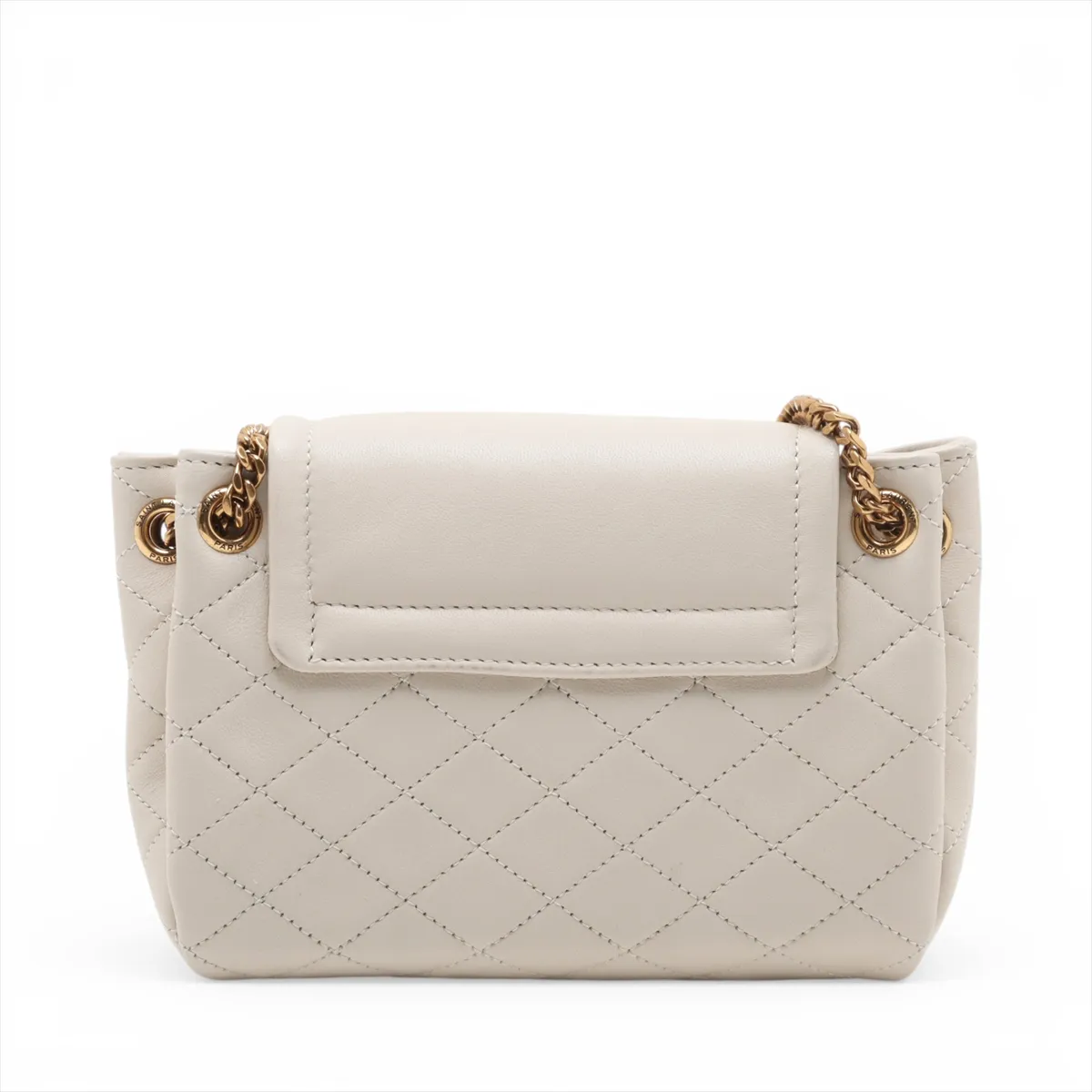 Mini Nolita Leather Chain Shoulder Bag, Ivory, 672738 — view 2