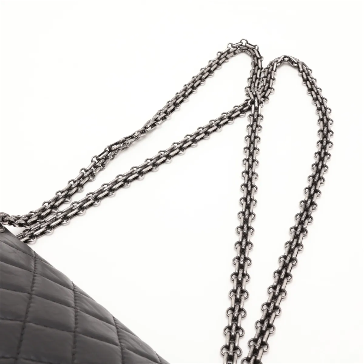 Matelassé 2.55 Vintage Calf Double Flap Double Chain Bag, Black with Gunmetal Hardware, 18849498, Serial Number 18-series, A37586 — view 5