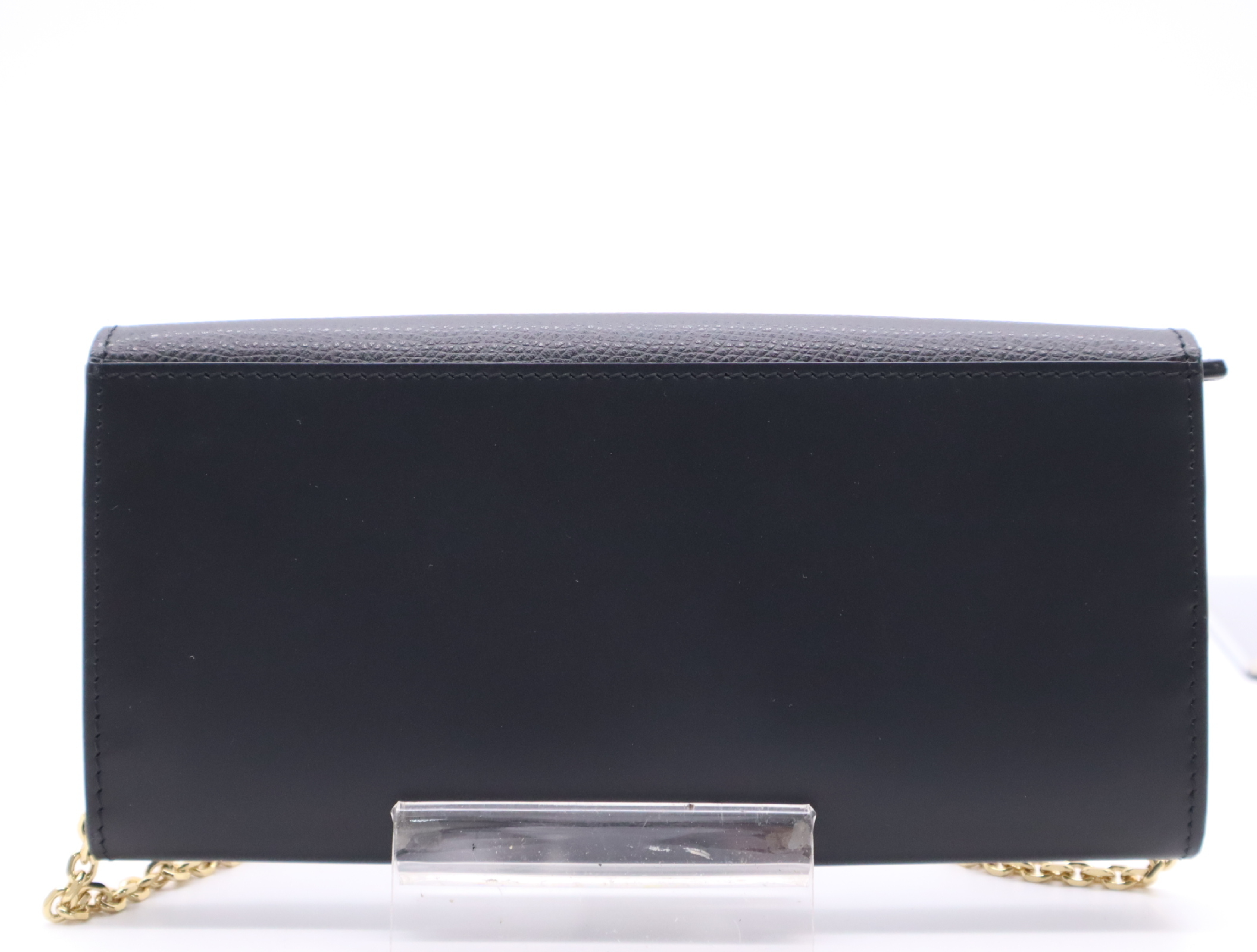 8M0365 FF Diamond Long Wallet with Chain, Black with Gold Hardware, Comes with Dust Bag and Box. — view 2