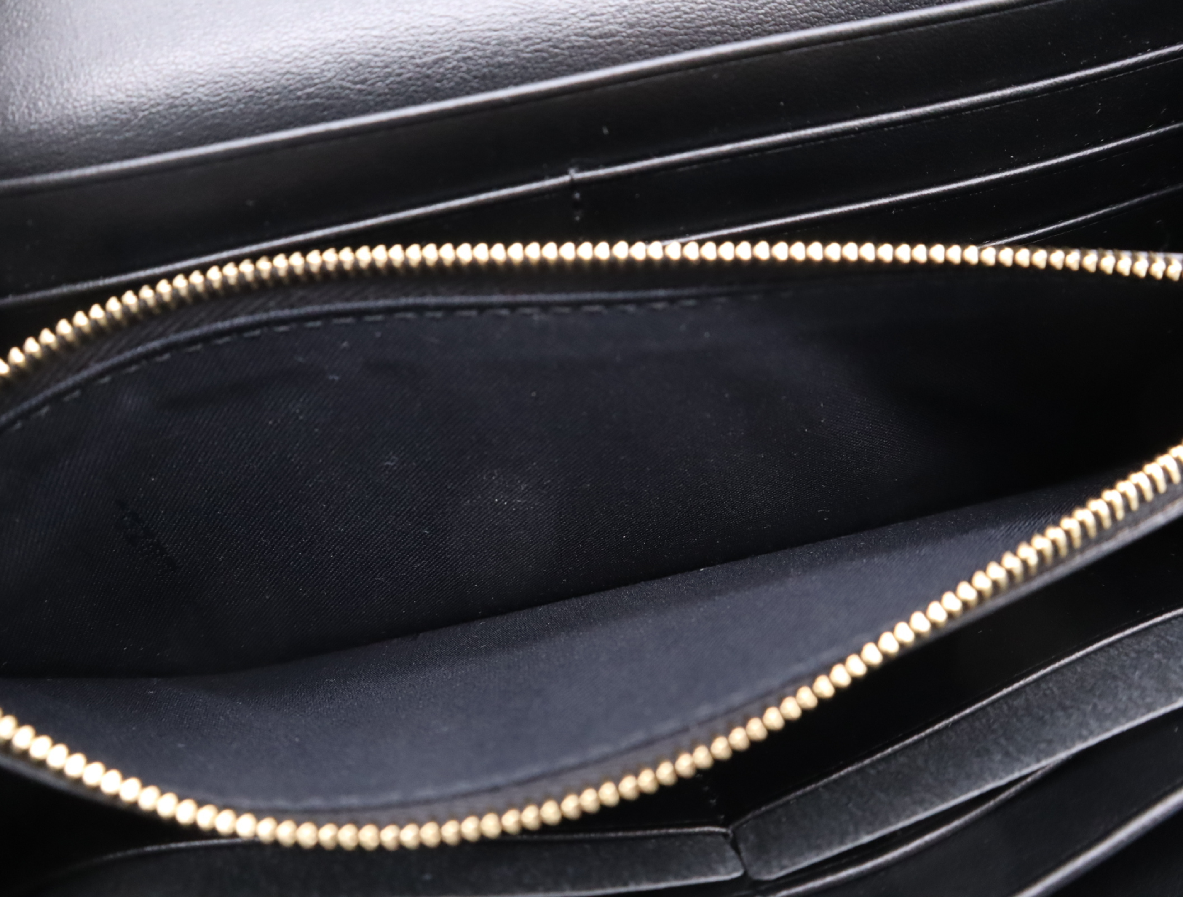 8M0365 FF Diamond Long Wallet with Chain, Black with Gold Hardware, Comes with Dust Bag and Box. — view 12