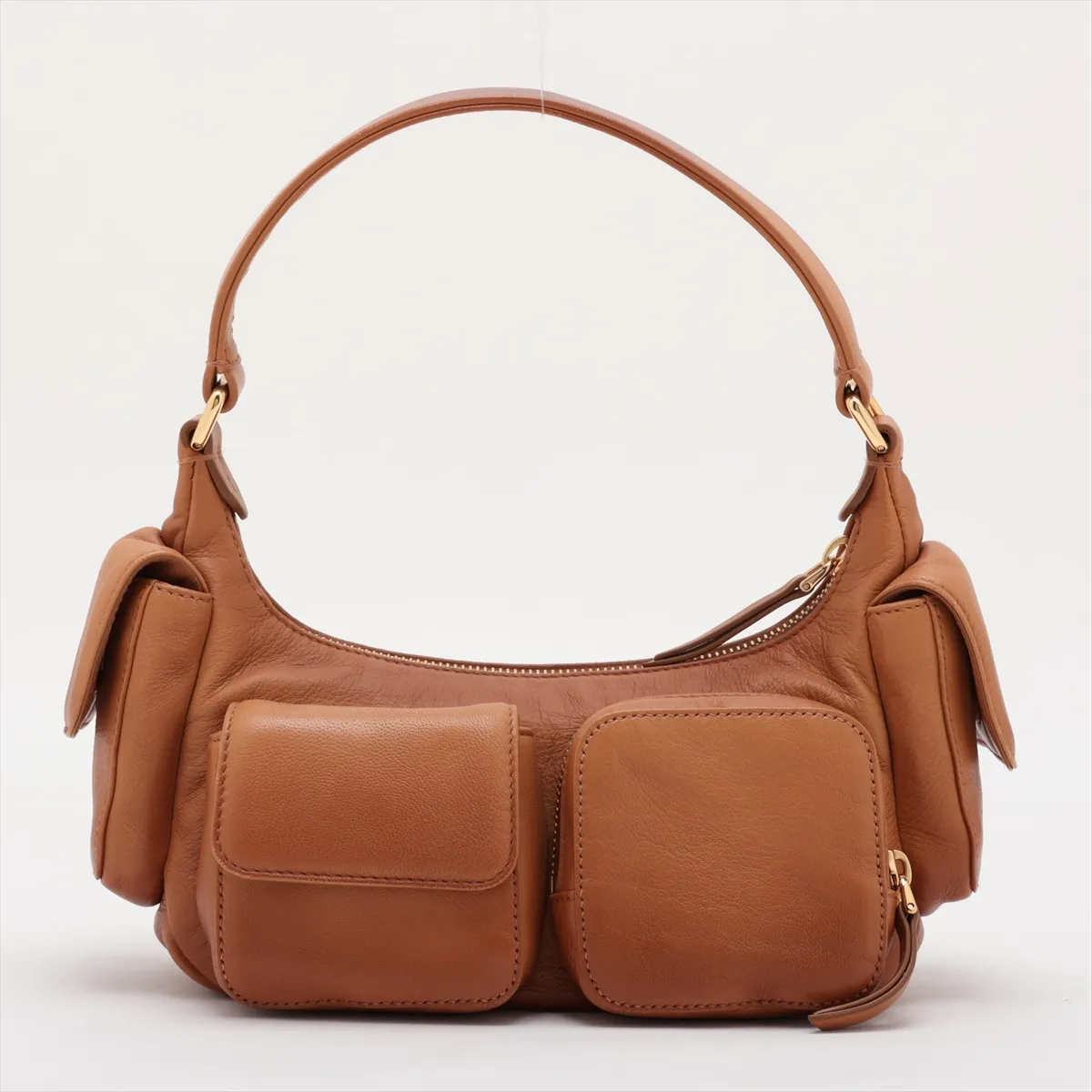 Pocket Bag Leather Shoulder Bag Brown 5BC146 — view 2