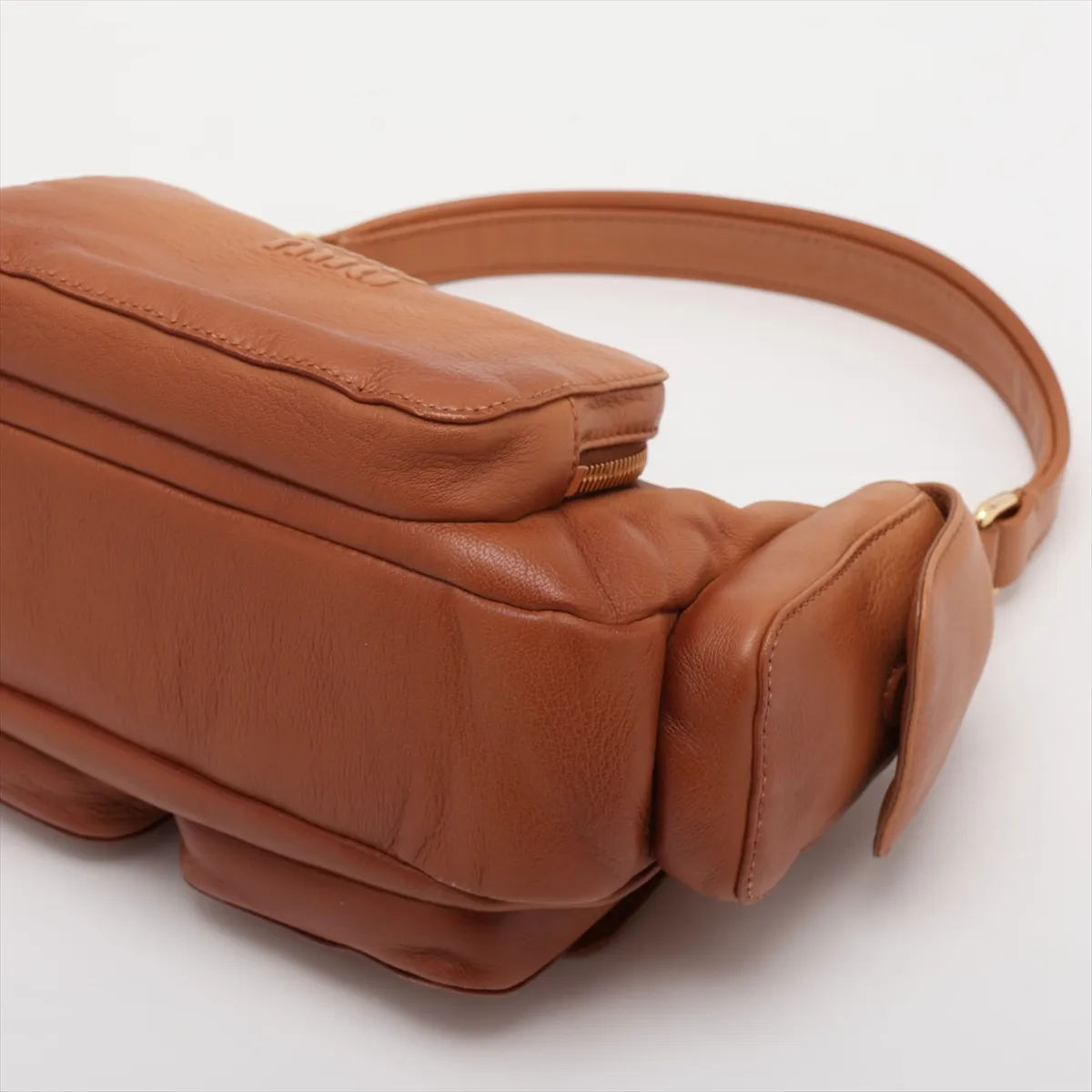Pocket Bag Leather Shoulder Bag Brown 5BC146 — view 3