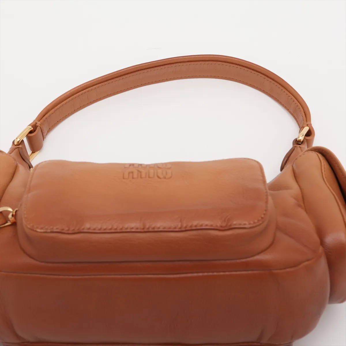 Pocket Bag Leather Shoulder Bag Brown 5BC146 — view 6