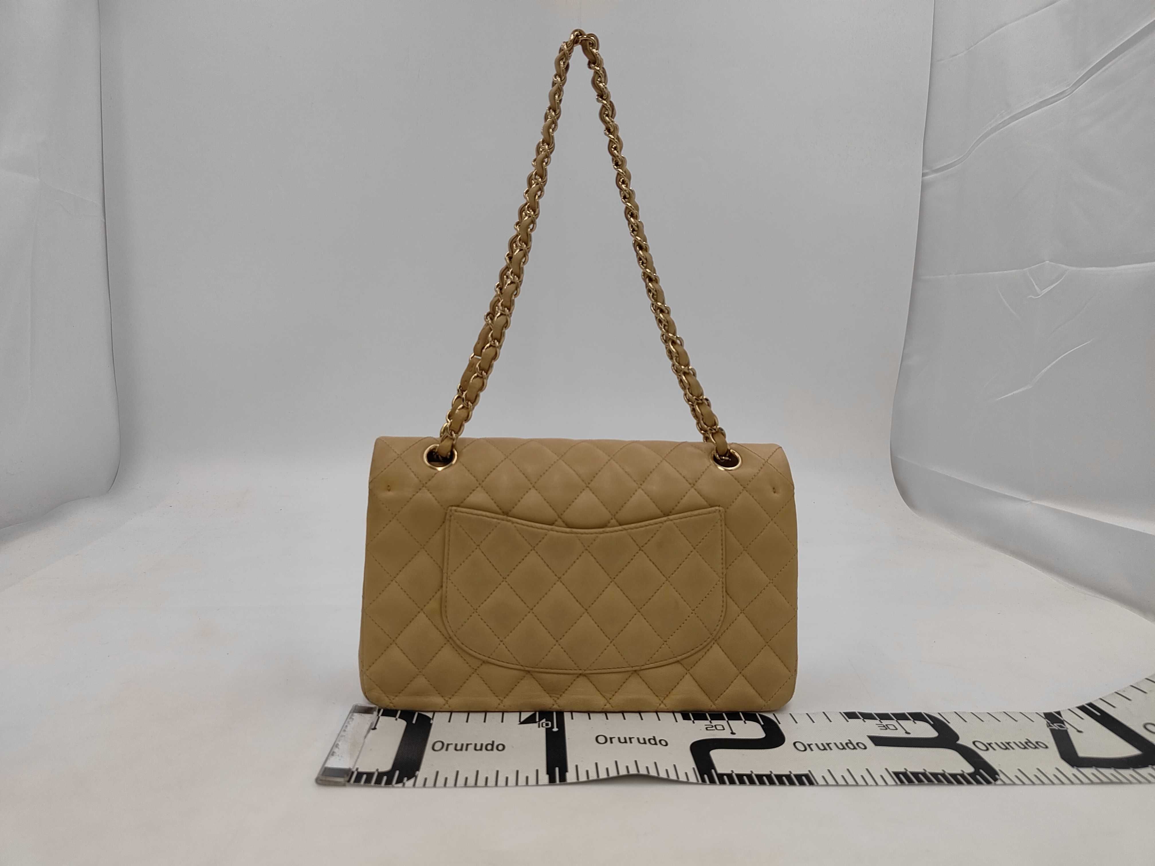 Matelassé 25 Double Flap Lambskin Chain Shoulder Bag, Series 8, Beige — view 2