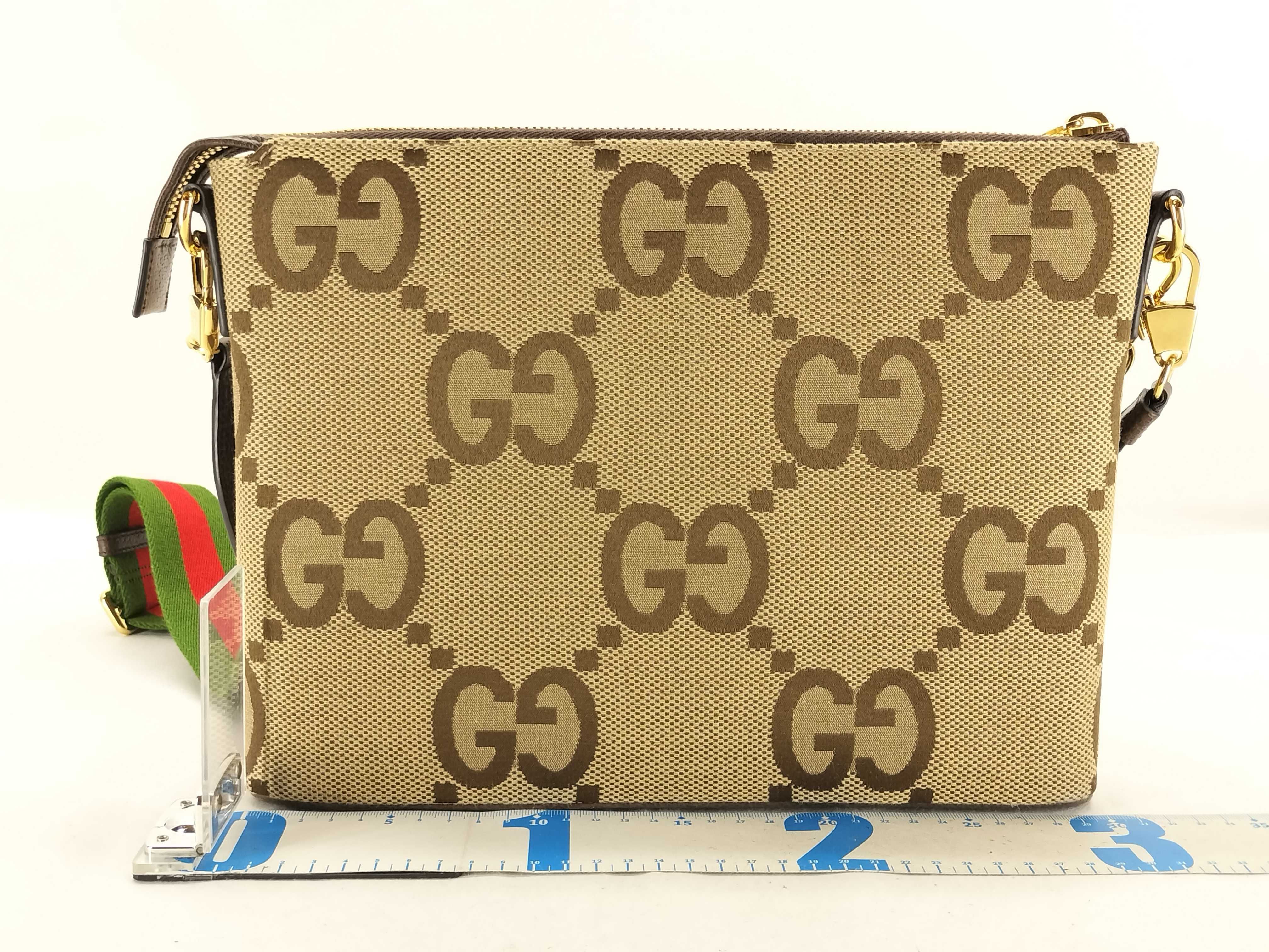 GG Canvas Jumbo GG Canvas x Leather Shoulder Bag Beige x Brown 699130 Shoulder Bag — view 2
