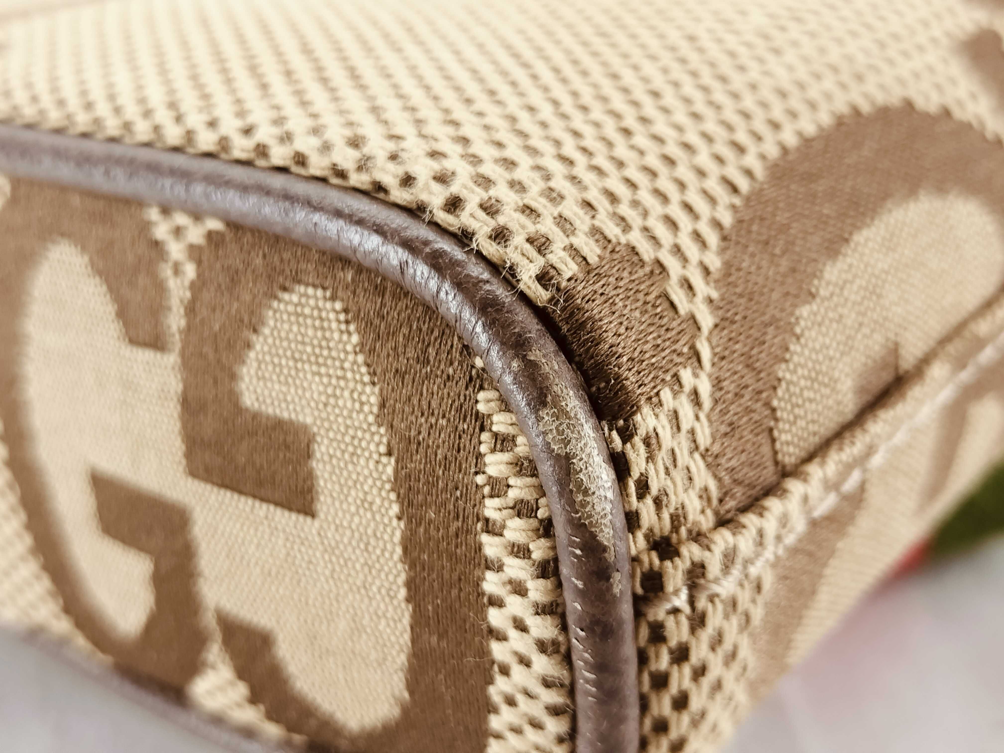 GG Canvas Jumbo GG Canvas x Leather Shoulder Bag Beige x Brown 699130 Shoulder Bag — view 7
