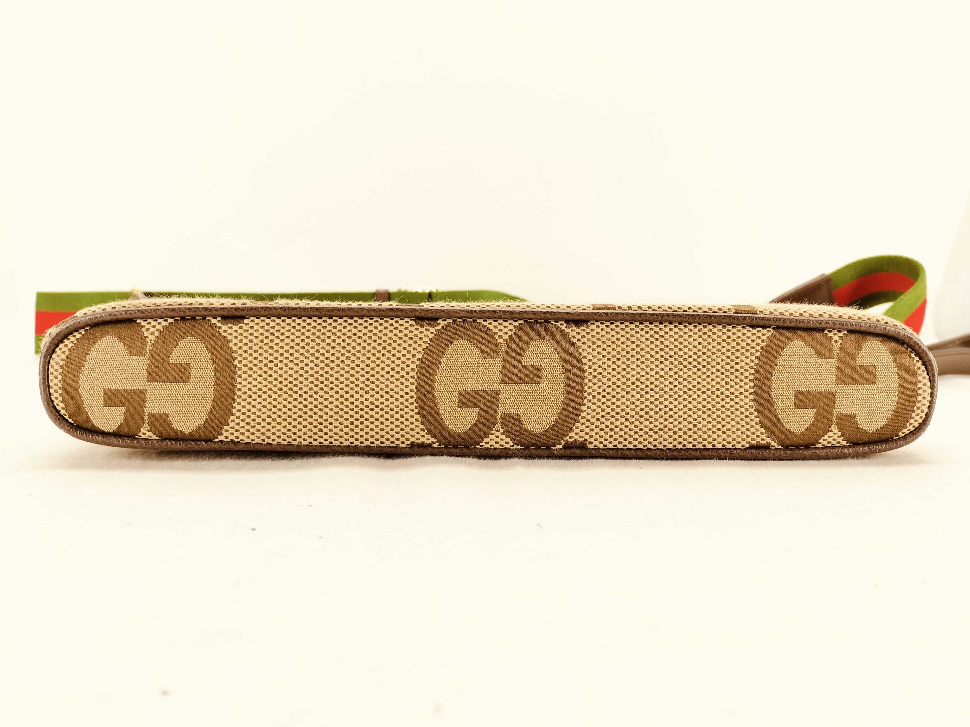 GG Canvas Jumbo GG Canvas x Leather Shoulder Bag Beige x Brown 699130 Shoulder Bag — view 8