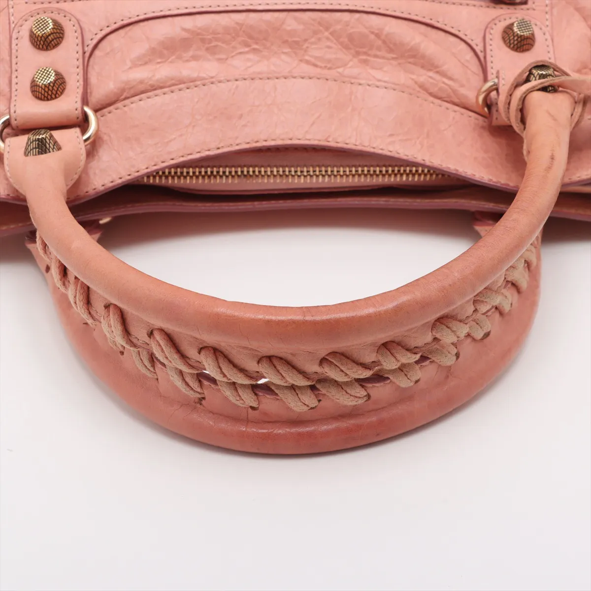 The First Leather 2WAY Handbag Pink 240577 with Mirror — view 5