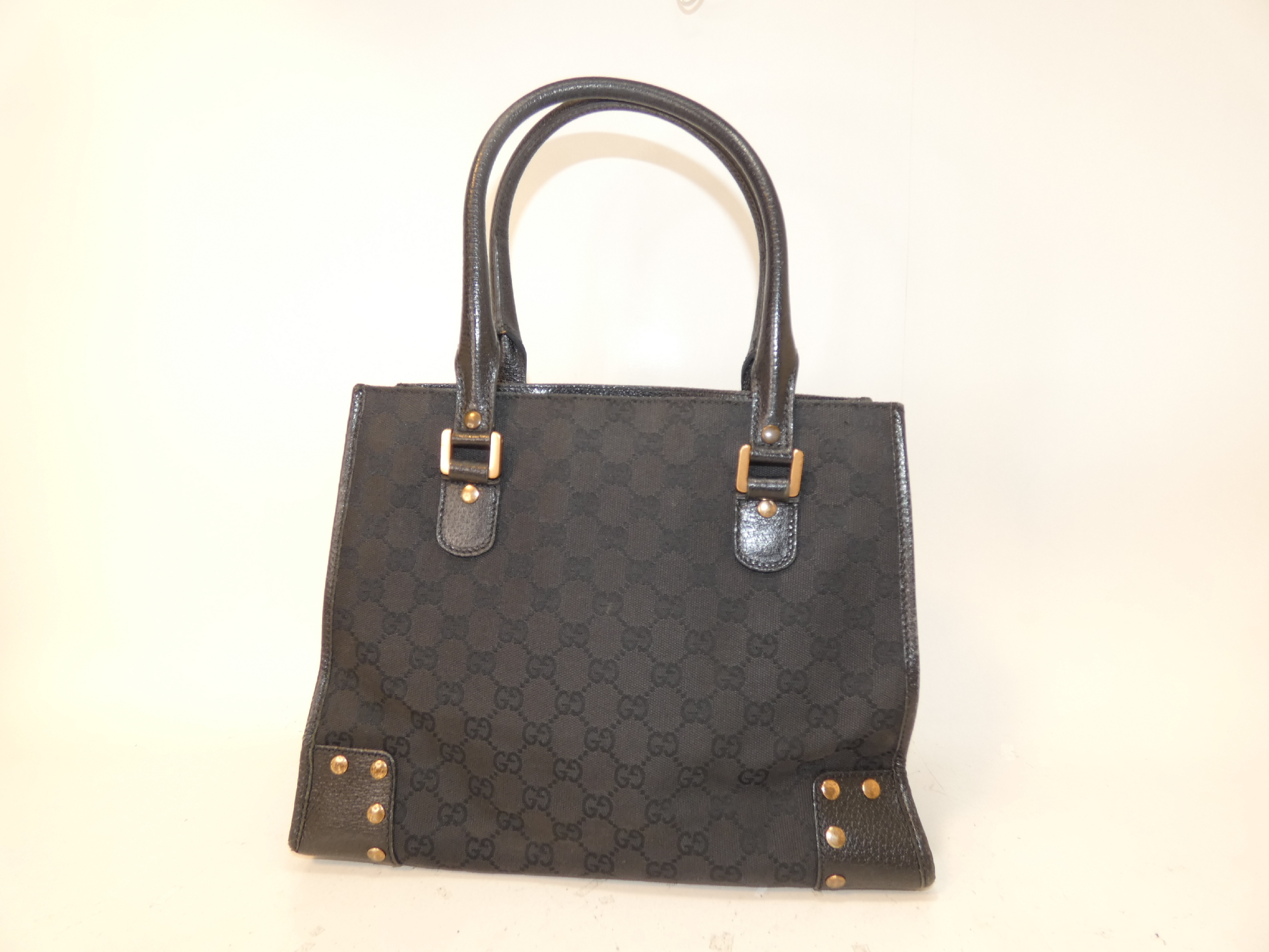 Studded GG Canvas Black Hand Tote Bag — view 2