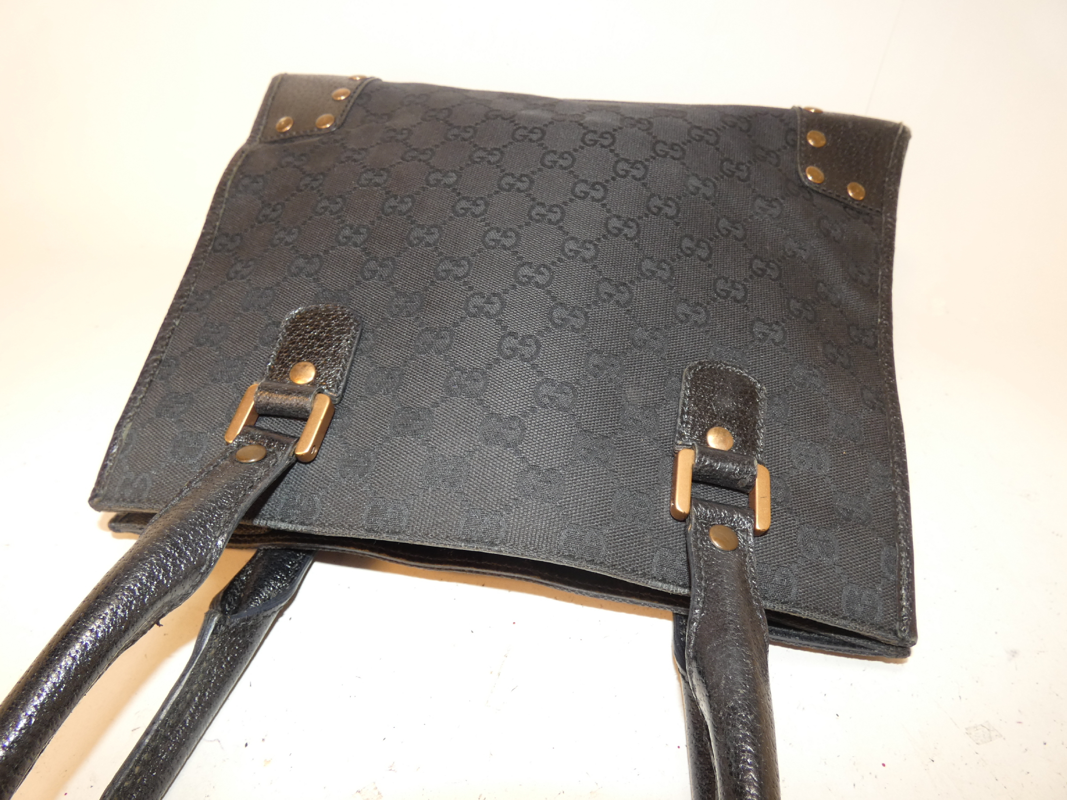 Studded GG Canvas Black Hand Tote Bag — view 3