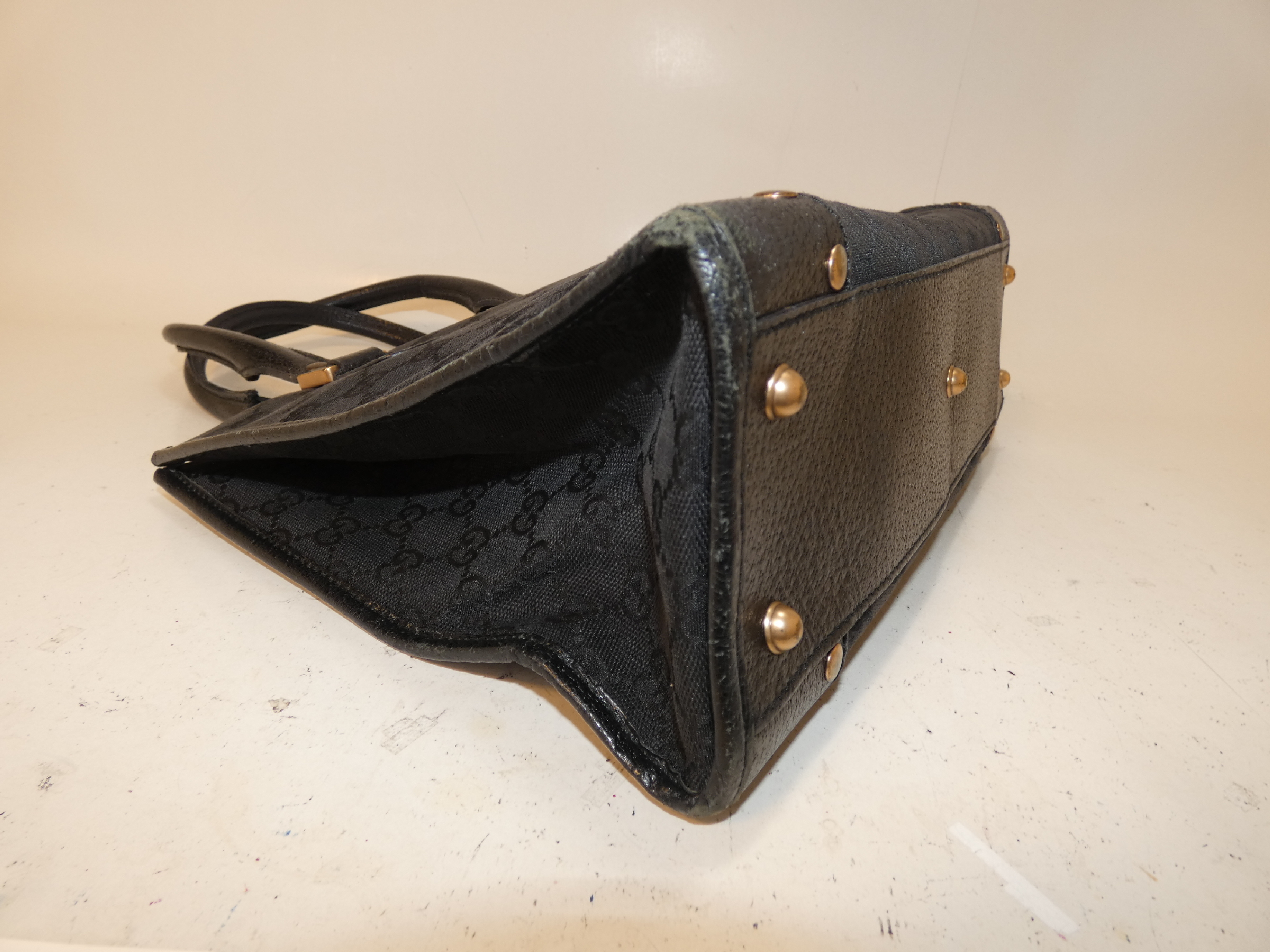 Studded GG Canvas Black Hand Tote Bag — view 6