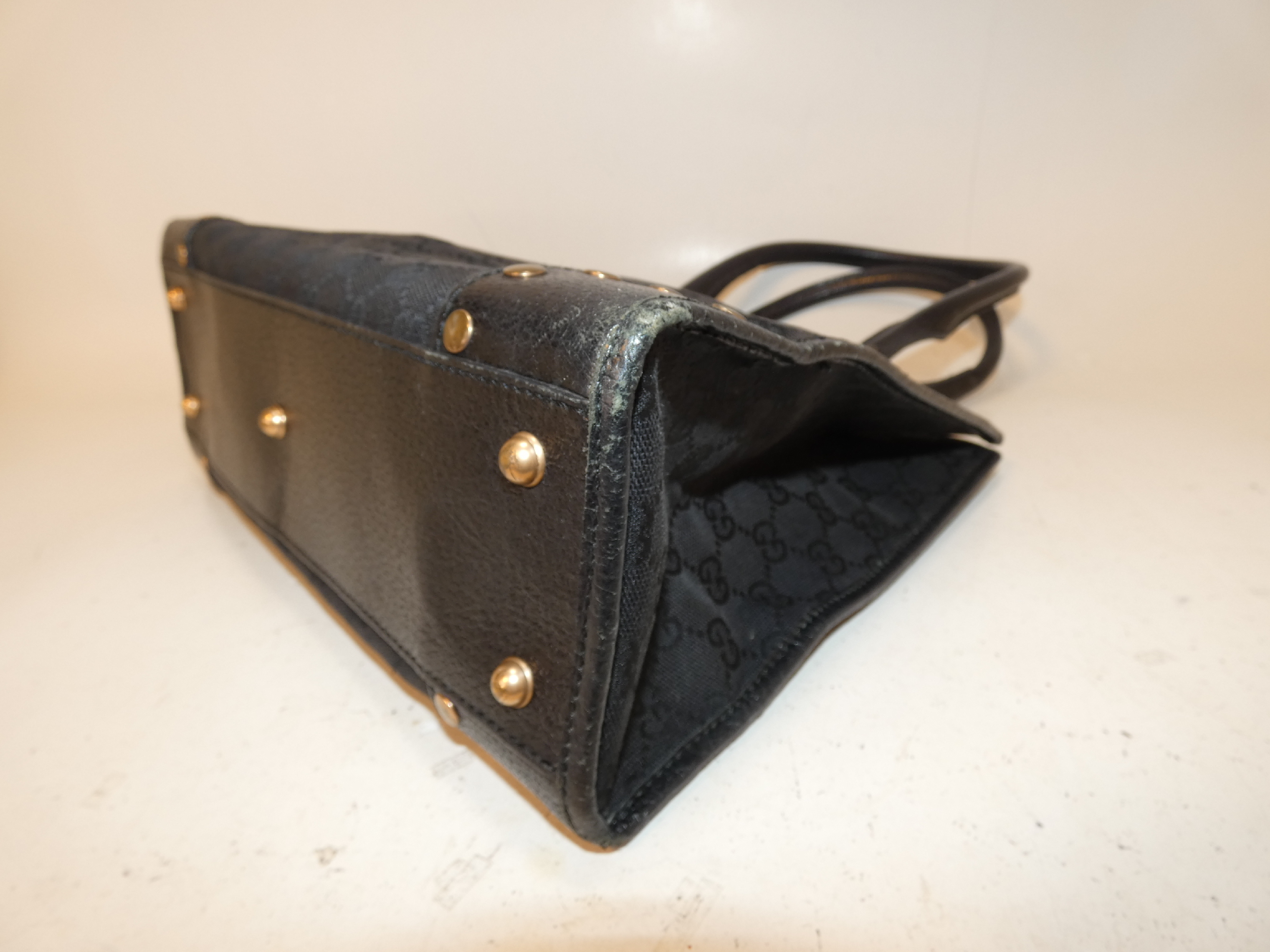 Studded GG Canvas Black Hand Tote Bag — view 7