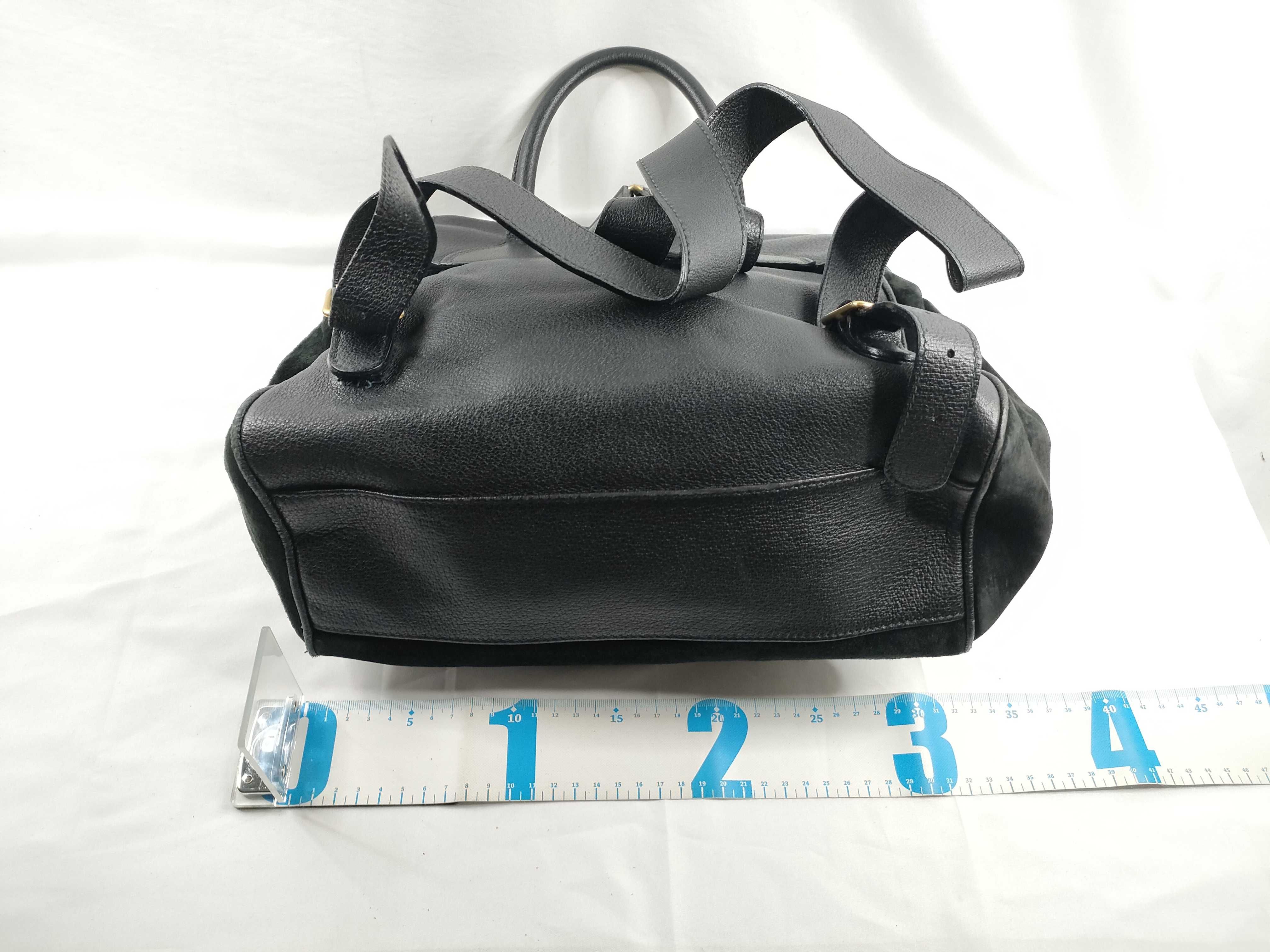 Backpack, Horsebit design, Suede Leather, Black. — view 2