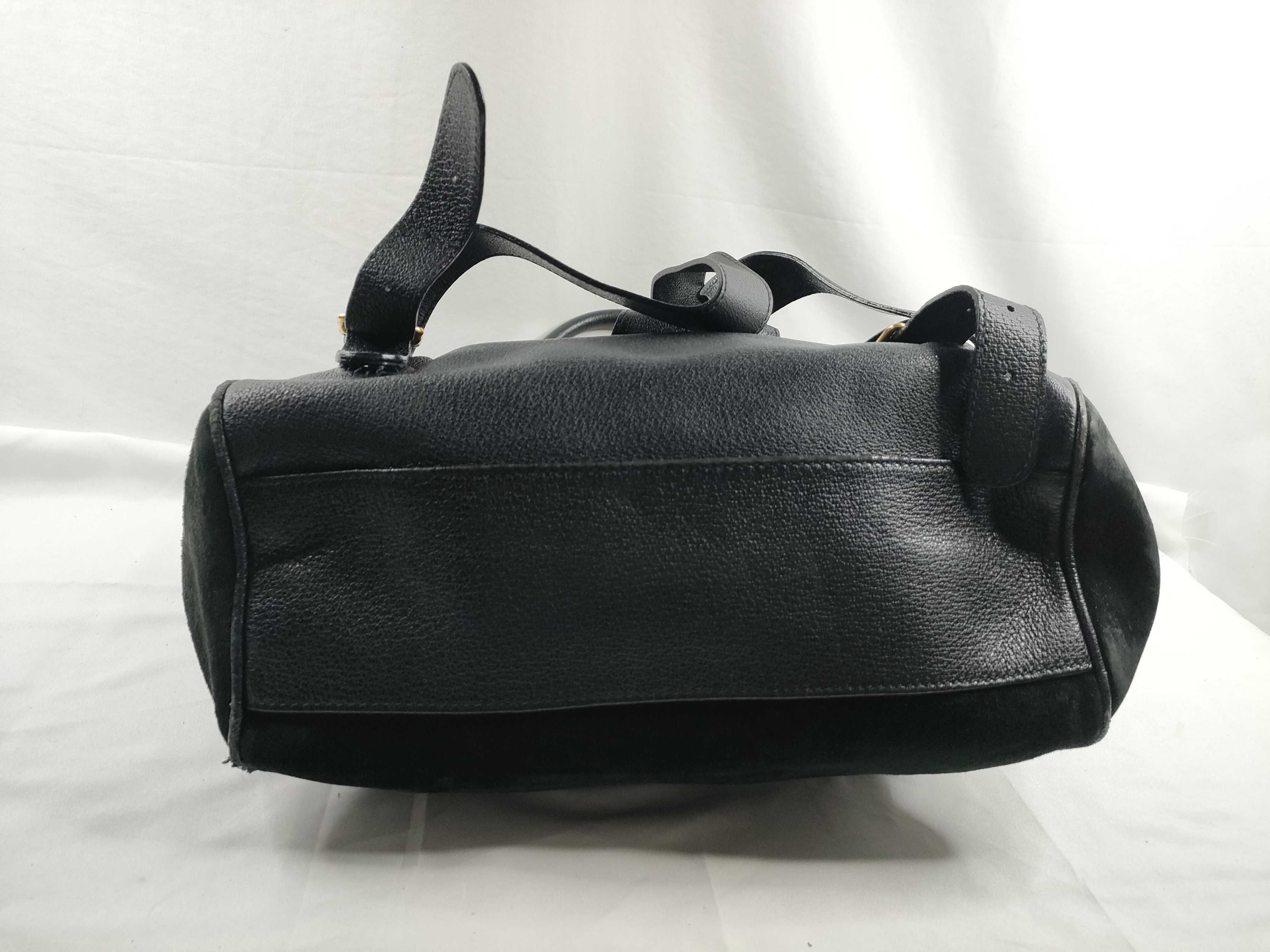 Backpack, Horsebit design, Suede Leather, Black. — view 4