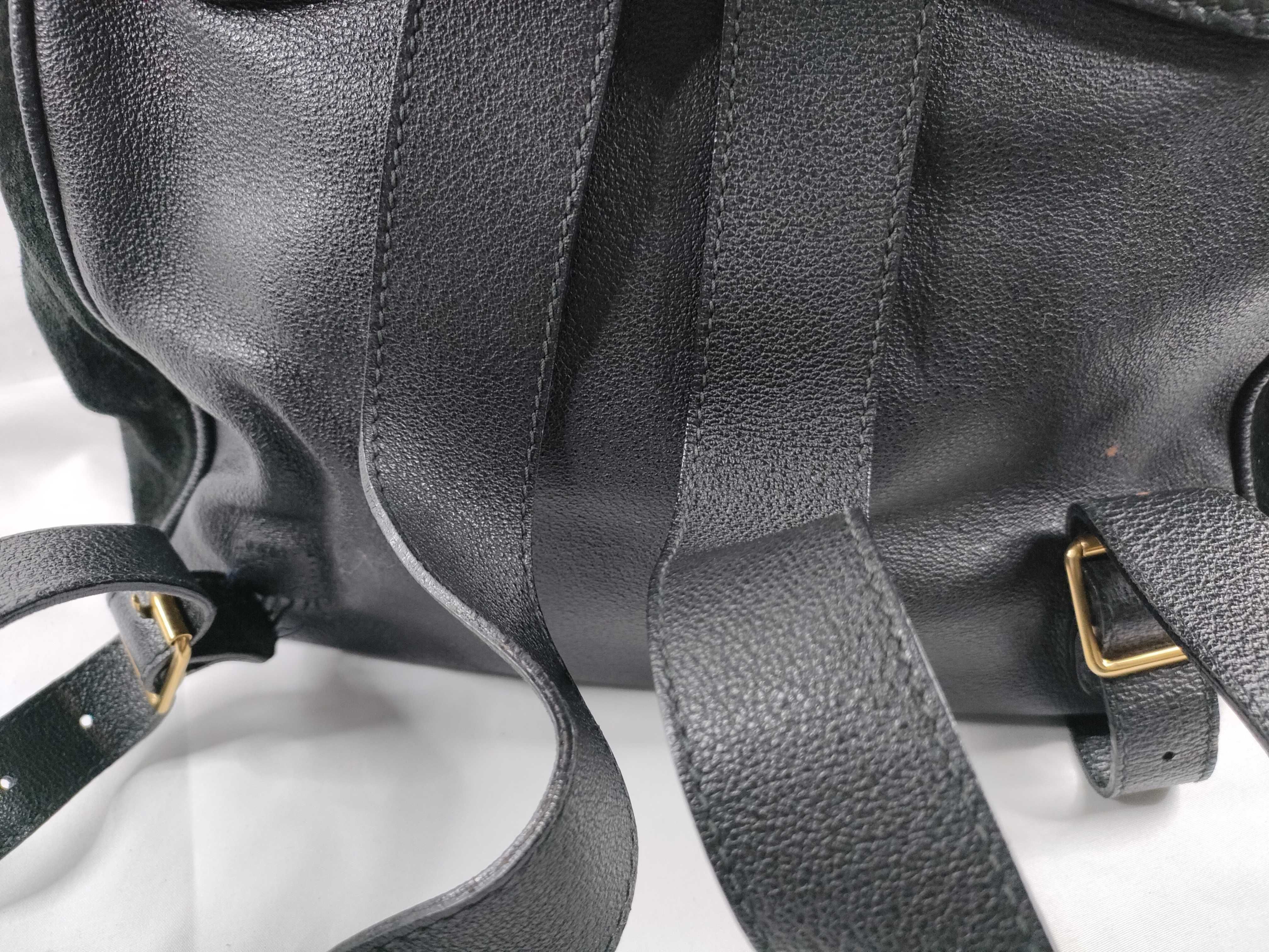 Backpack, Horsebit design, Suede Leather, Black. — view 7