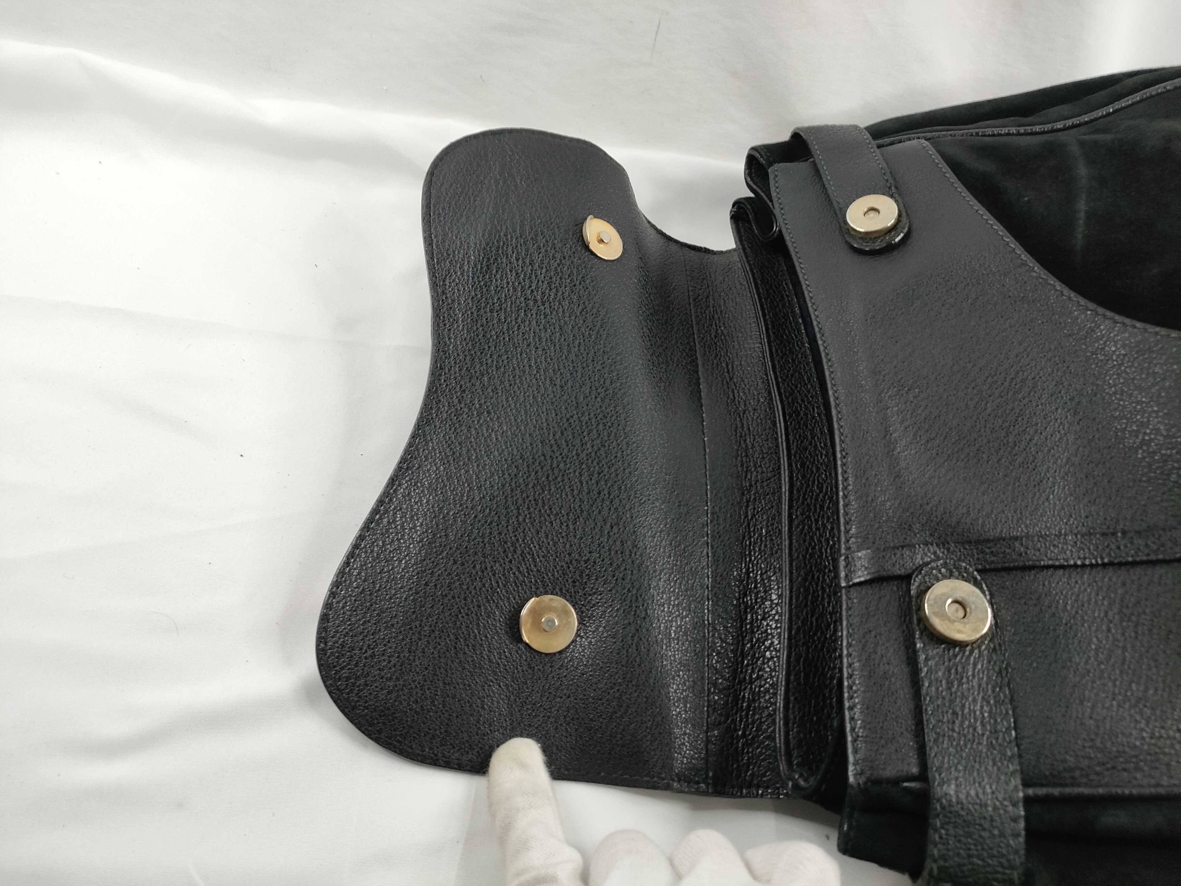 Backpack, Horsebit design, Suede Leather, Black. — view 9