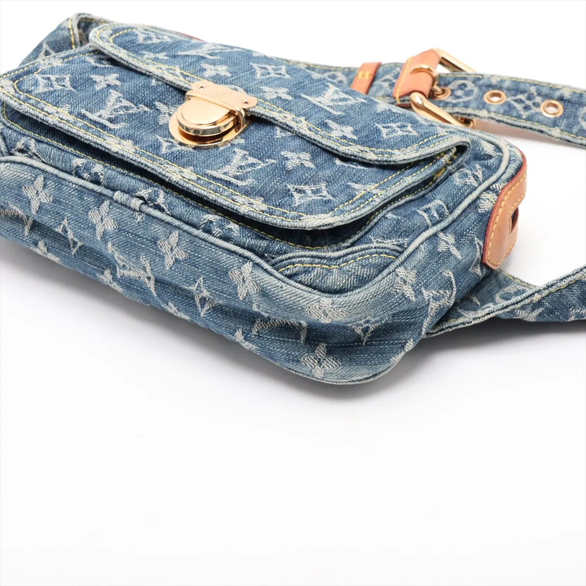 Monogram Denim Bum Bag M95347 SR1077 Blue — view 3