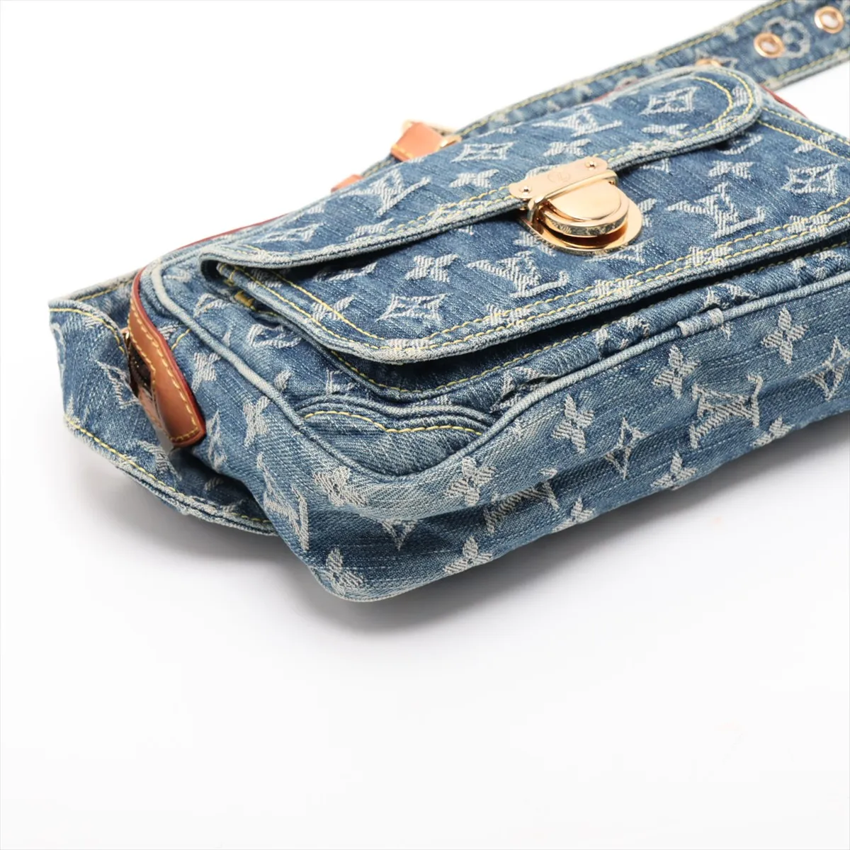Monogram Denim Bum Bag M95347 SR1077 Blue — view 4