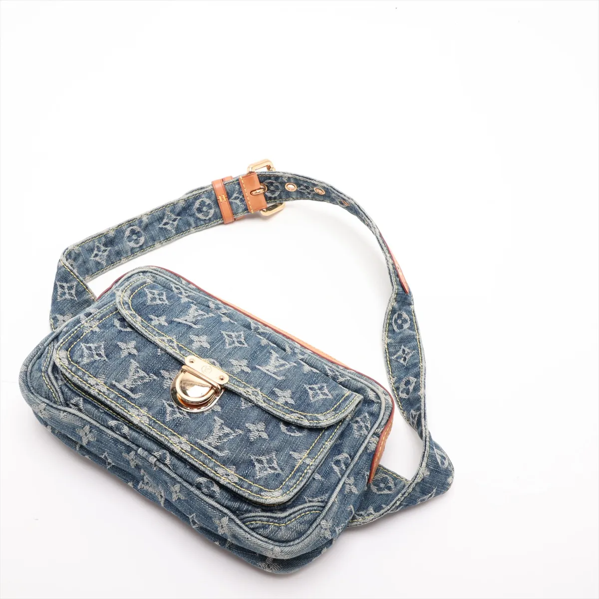 Monogram Denim Bum Bag M95347 SR1077 Blue — view 5