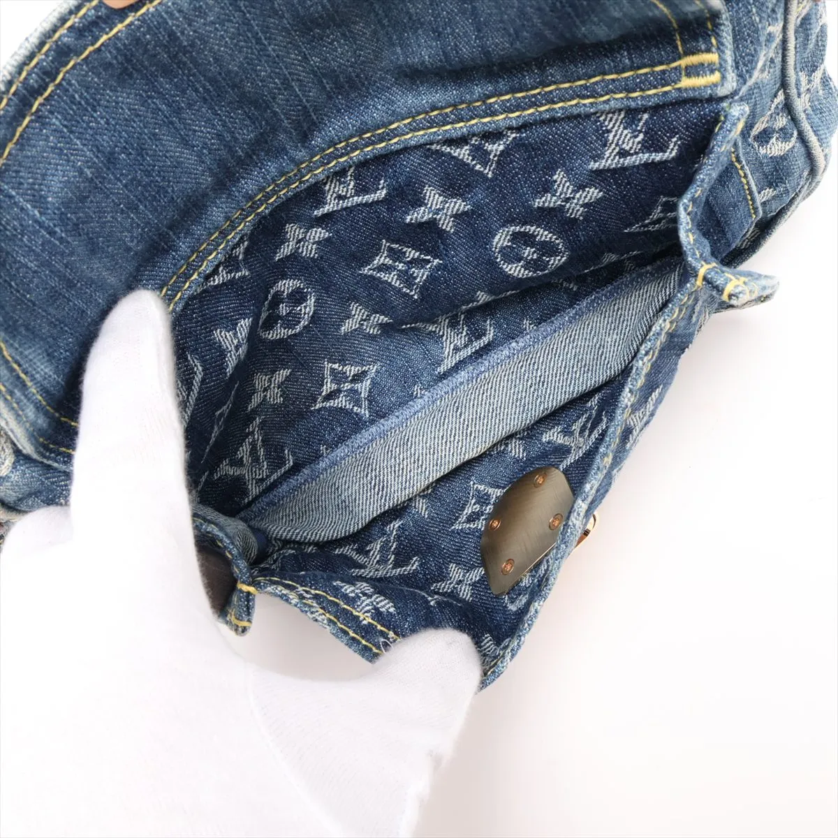 Monogram Denim Bum Bag M95347 SR1077 Blue — view 8