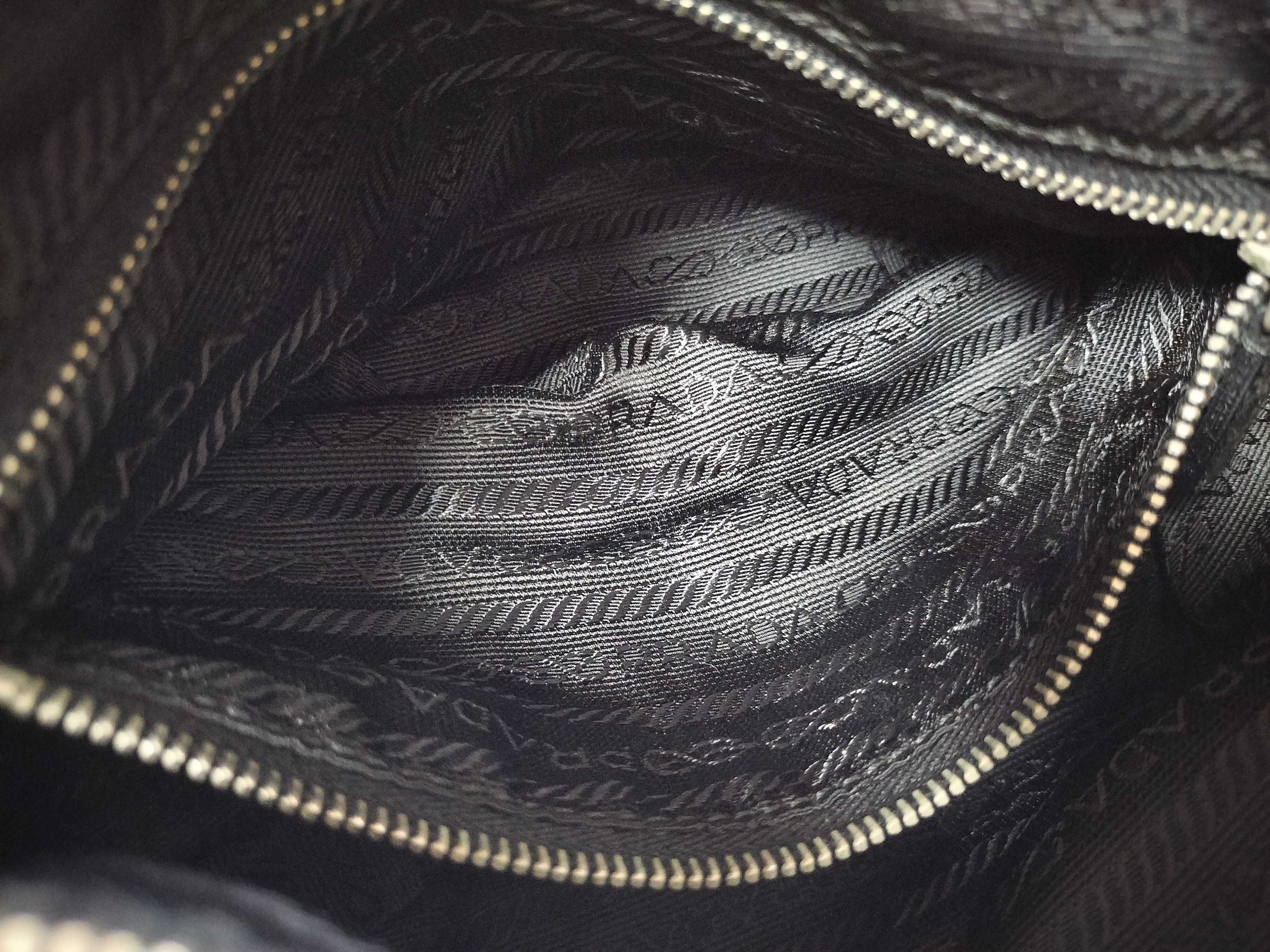 Nylon x Leather One-Shoulder Bag — view 11