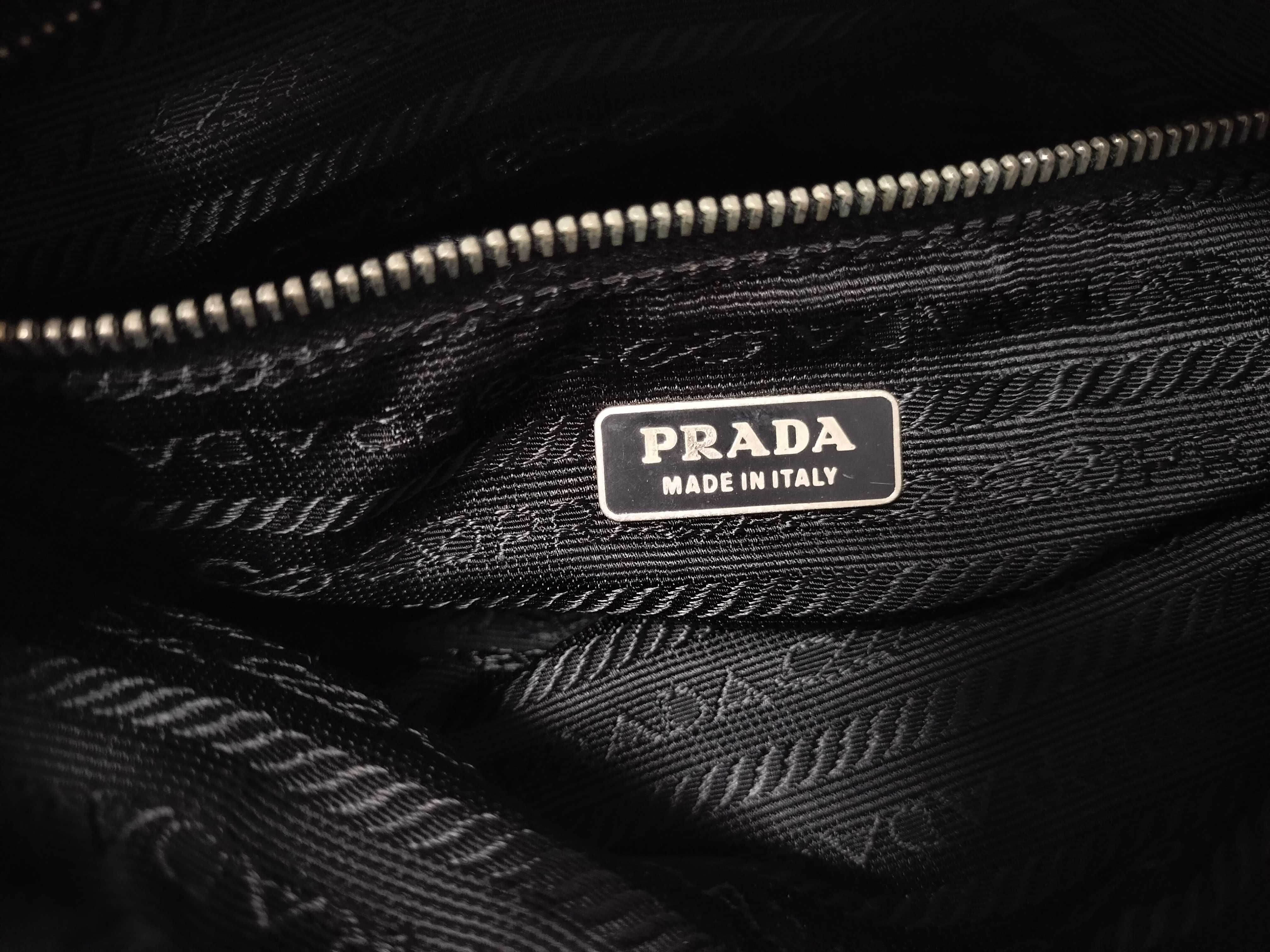 Nylon x Leather One-Shoulder Bag — view 12