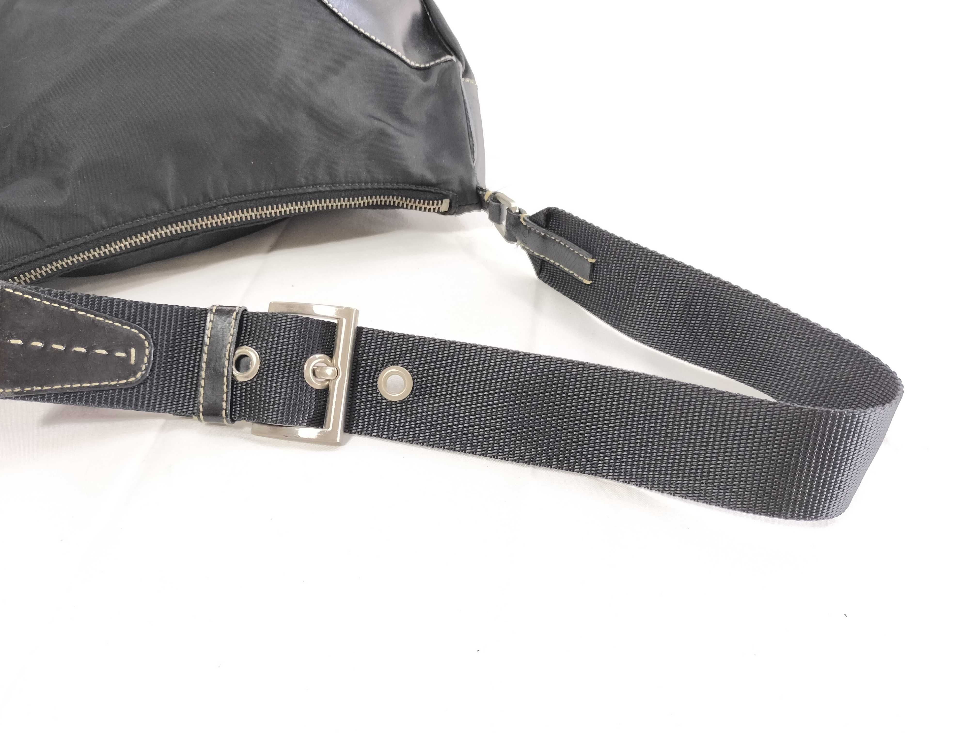 Nylon x Leather One-Shoulder Bag — view 3
