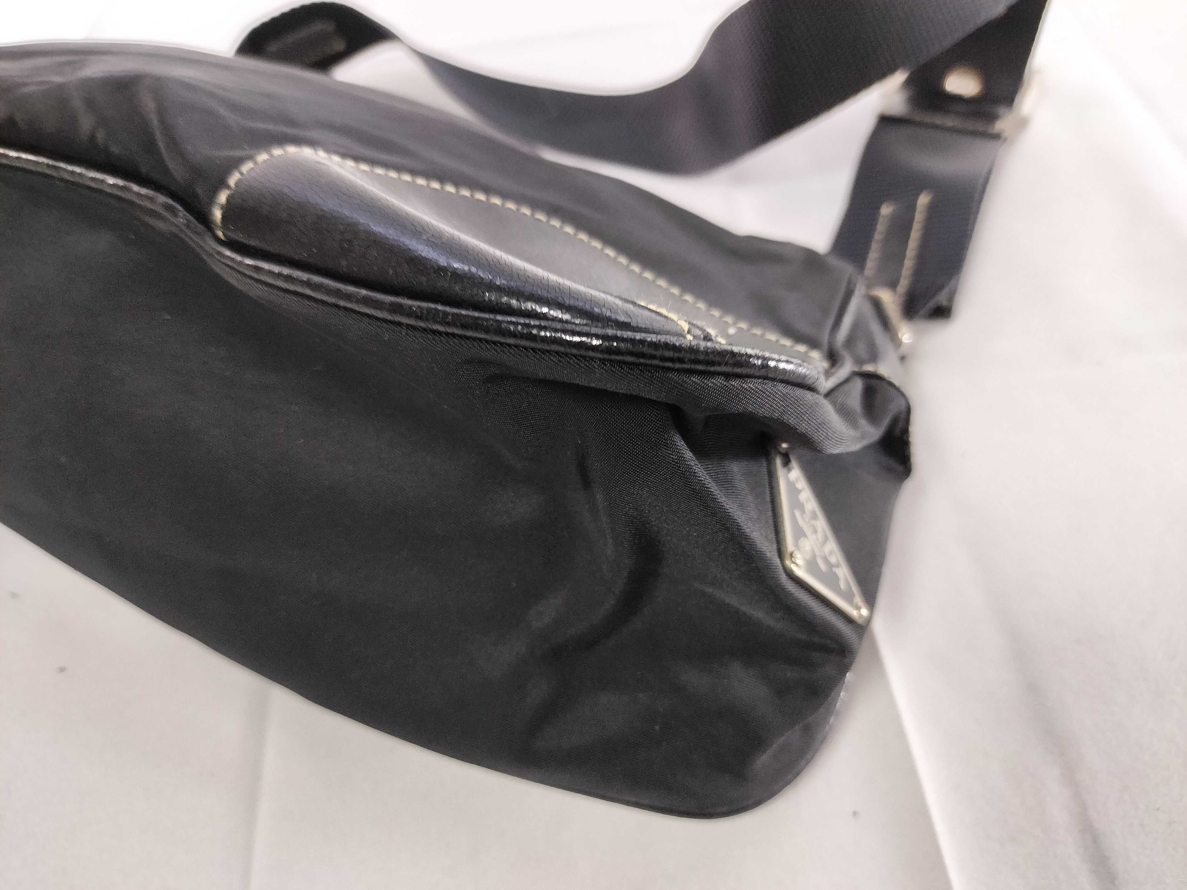 Nylon x Leather One-Shoulder Bag — view 7
