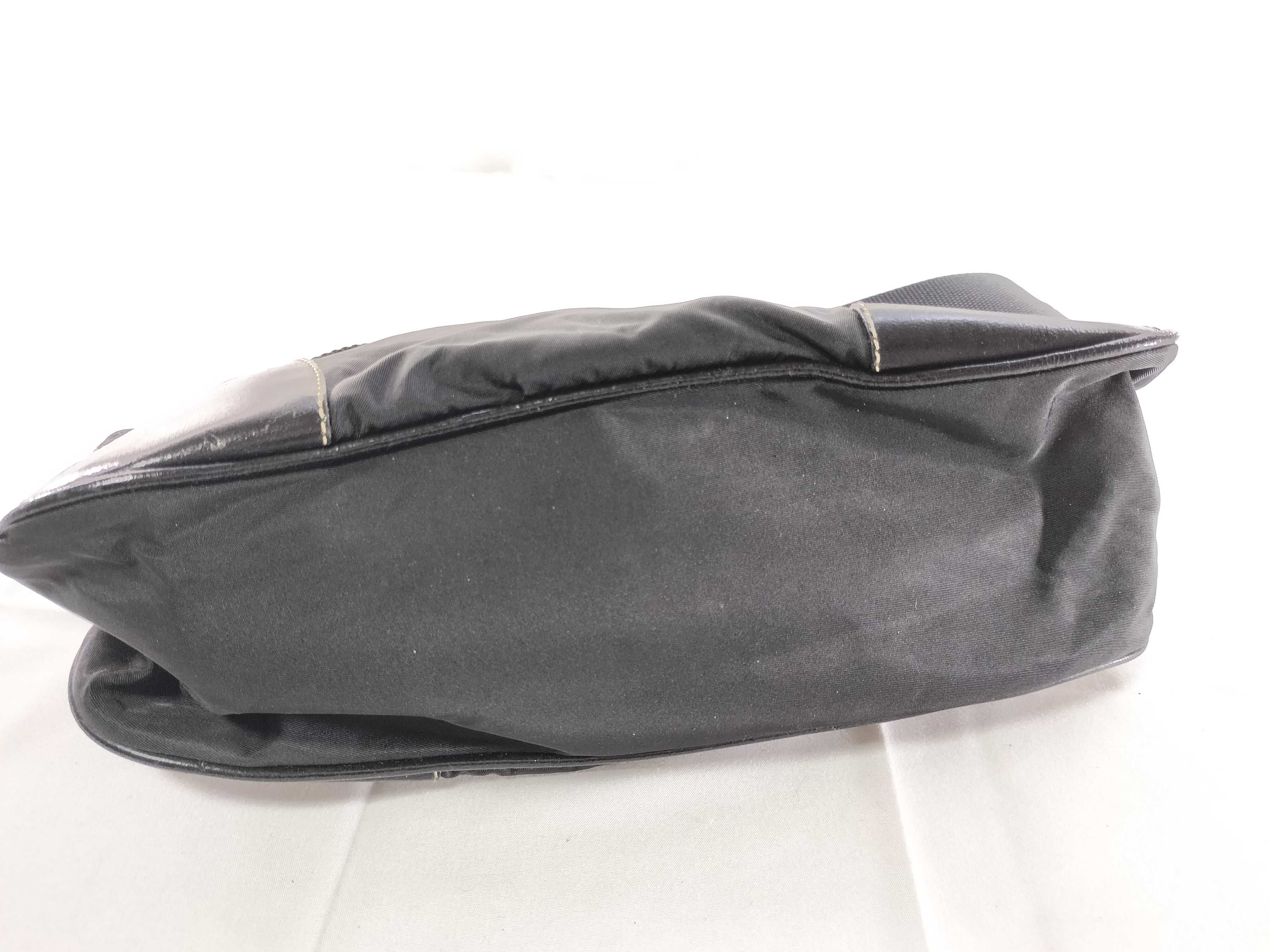 Nylon x Leather One-Shoulder Bag — view 8