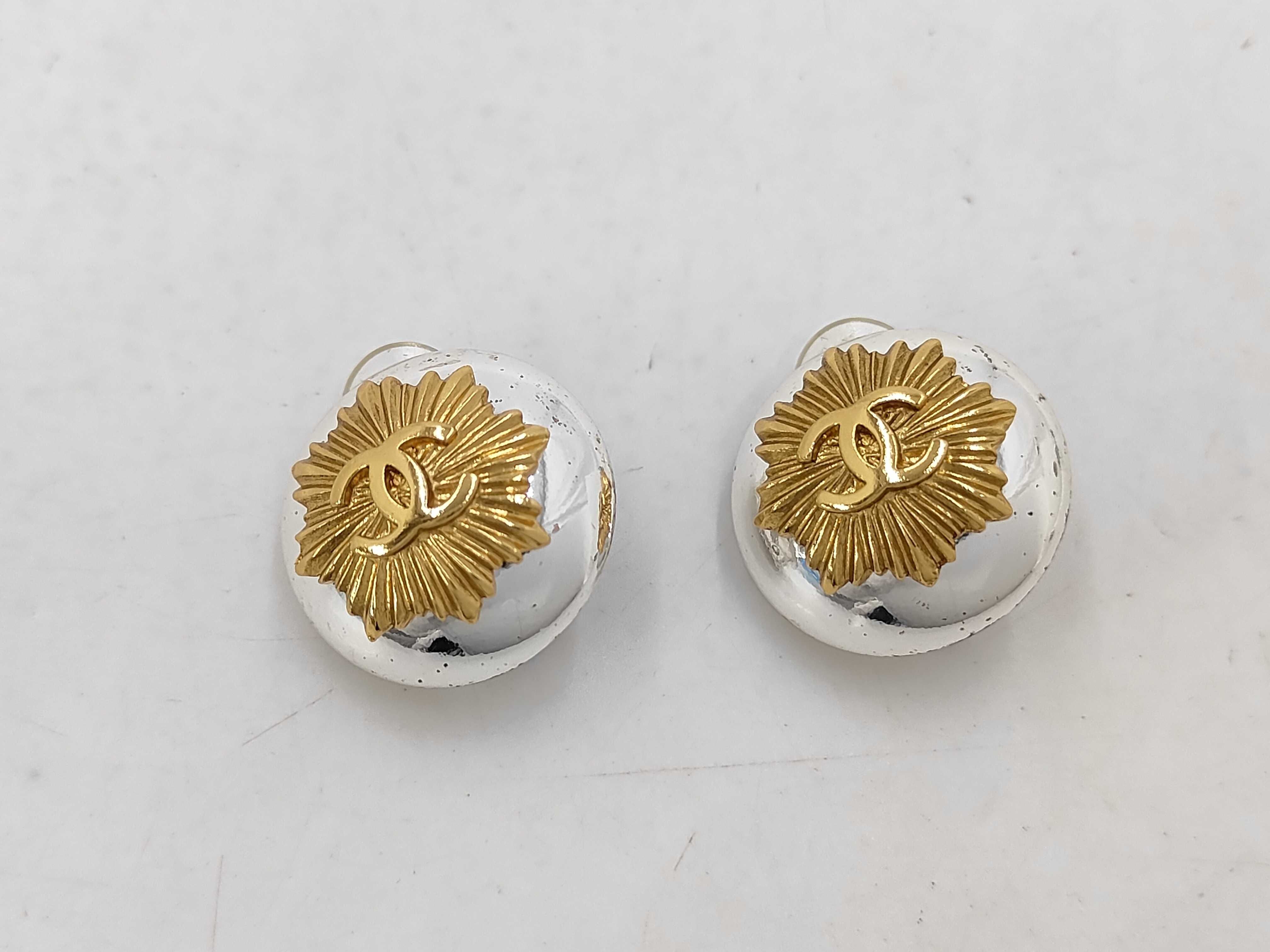 Round Coco Sunbeam Gold x Silver Earrings